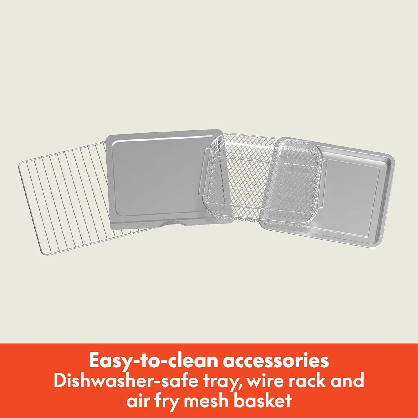 bella Air Fry Toaster Oven, 7 Preset Cooking Options, Dishwasher-Safe EverGood Coated Trays Included, 60-Minute Auto Shutoff w Audible Timer, Power Indicator Light, 1700 Watt, Seaglass