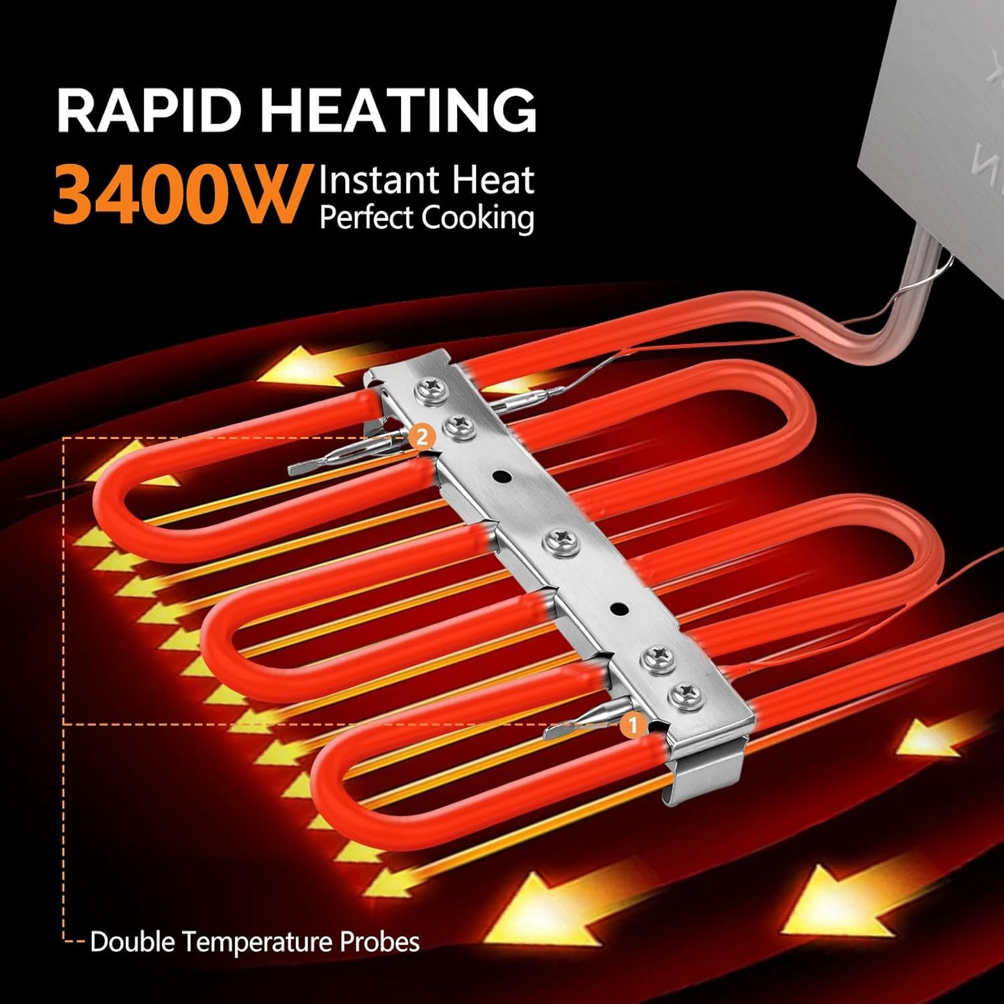 ROVSUN 24.9QT Electric Deep Fryer w/Frying Baskets Timer Drains & Lids, Dual Tank Kitchen Countertop Commercial Frying Machine, Adjustable Temperature, for French Fries Donuts Onion Rings, 3400W 110V