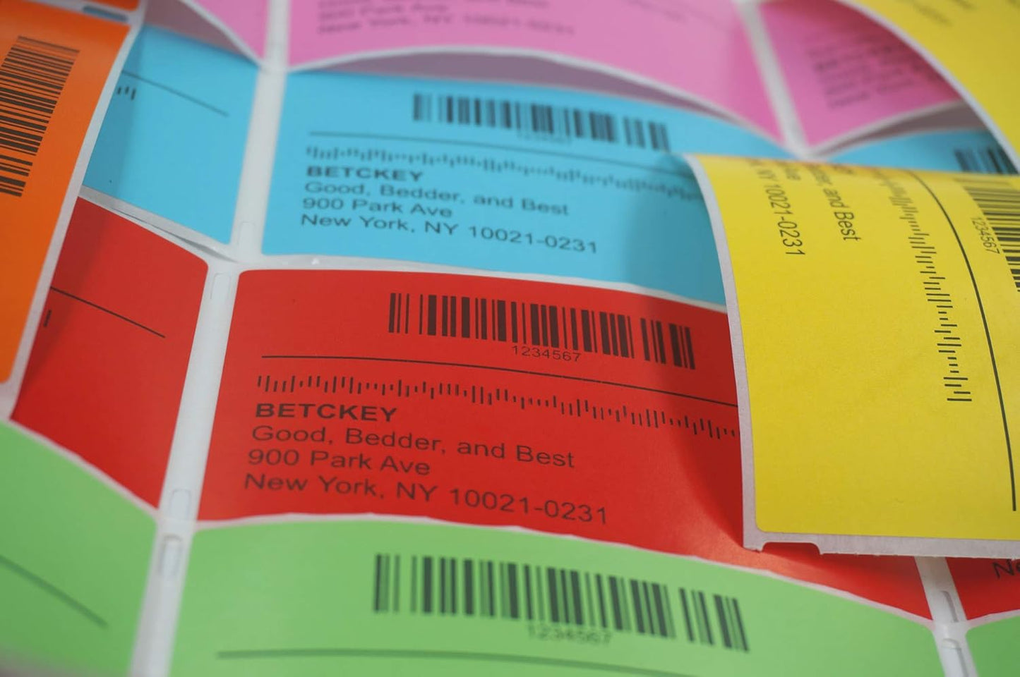 BETCKEY - 2.25" x 2" UPC Barcode & Address Labels Compatible with Zebra & Rollo Label Printer,Premium Adhesive & Perforated[Green, 6 Rolls, 4200 Labels]