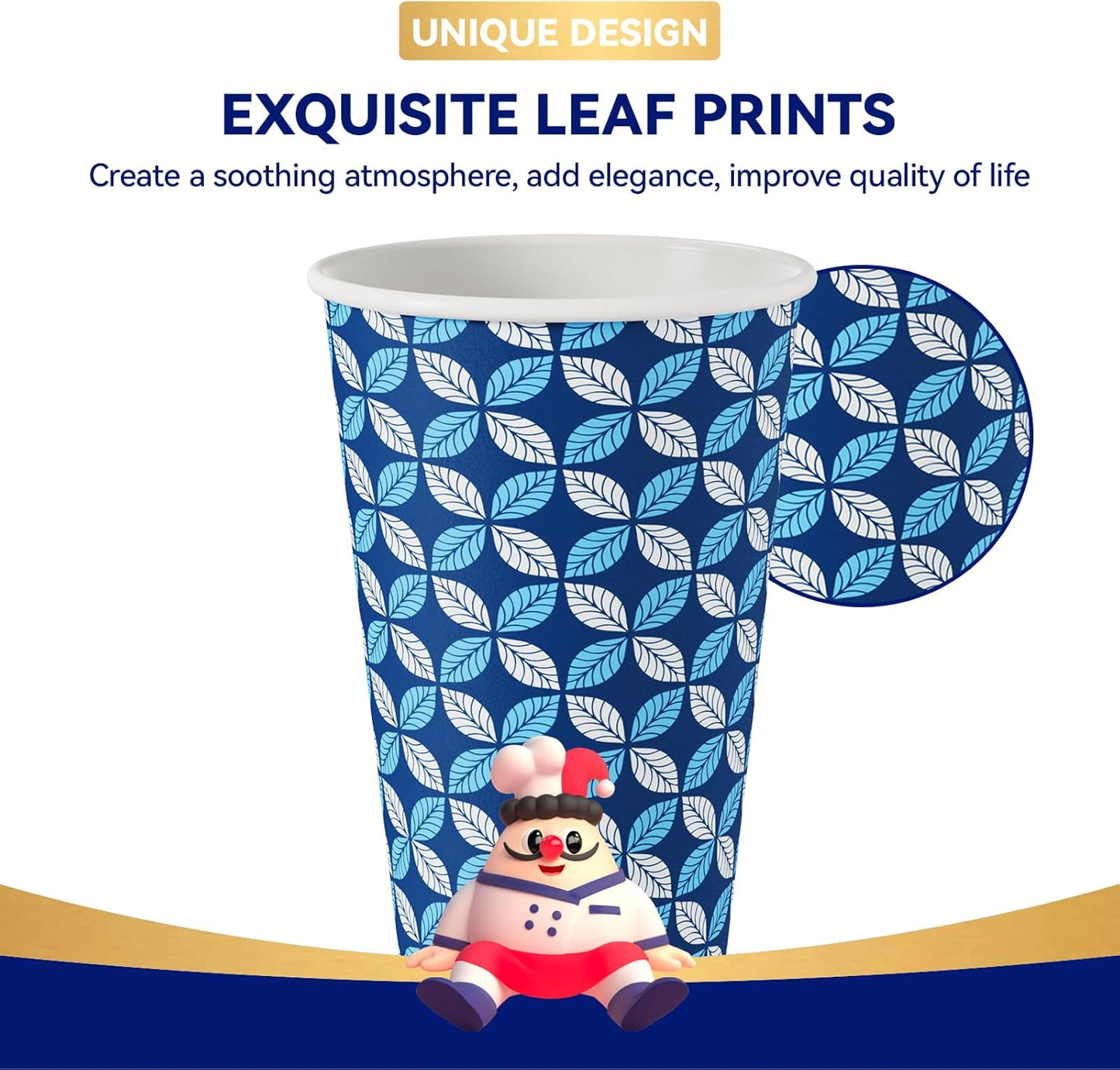 JOLLY CHEF 1000 Pack Paper Coffee Cups, 16 oz Disposable To Go Coffee Cups for Home, Office, Cafe, and Outdoor Activities