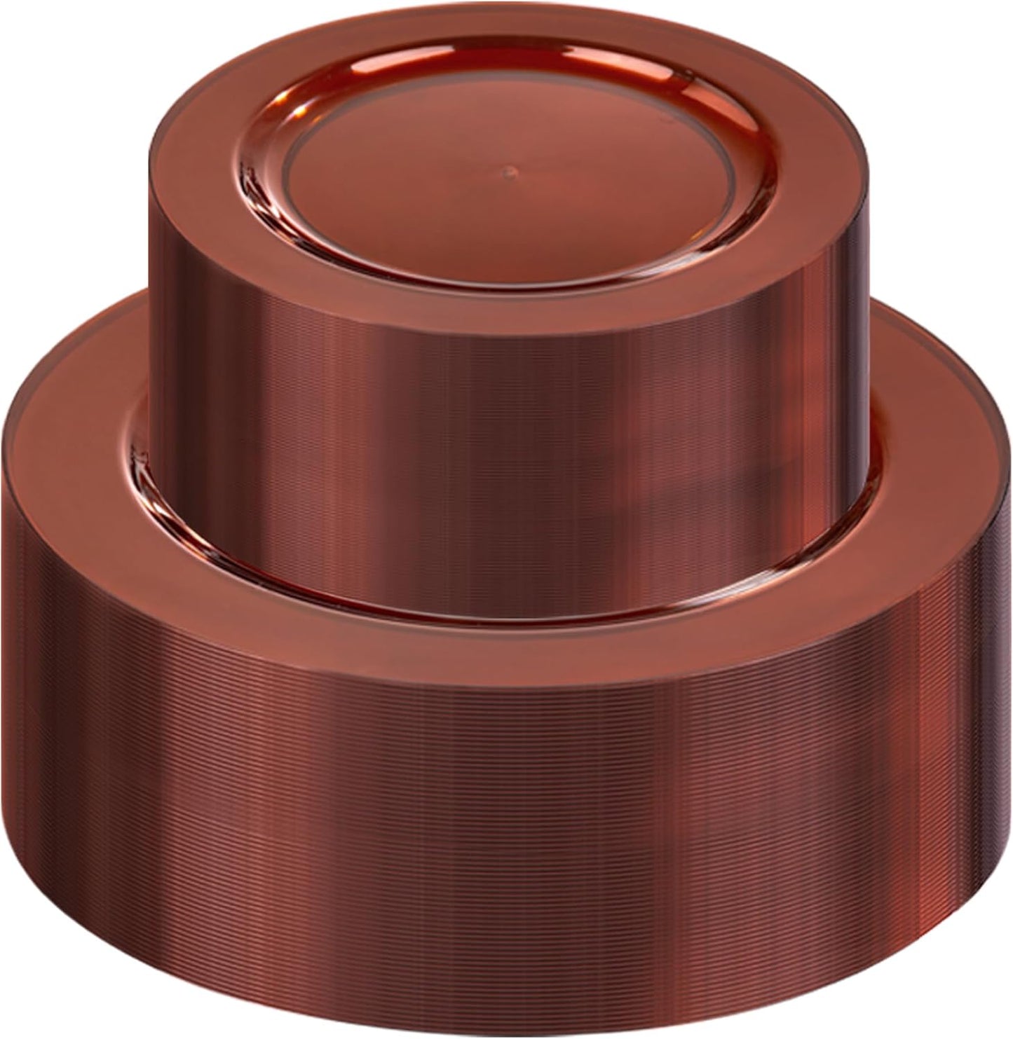 I00000 102 Pcs Clear Brown Plastic Plates - Elegant Disposable Plastic Party Plates Include 51 Dinner Plate 10’’ and 51 Dessert Plate 7’’ Perfect for Birthday, Party & Wedding