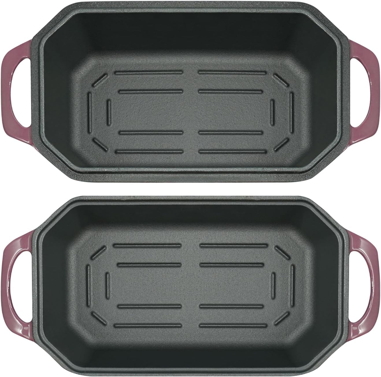 Bread Pan Cast Iron Loaf Pan with Lid Bread Loaf Pan 9x5 Inch Loaf Pan Enameled Cast Iron Sourdough Loaf Pan, Magenta