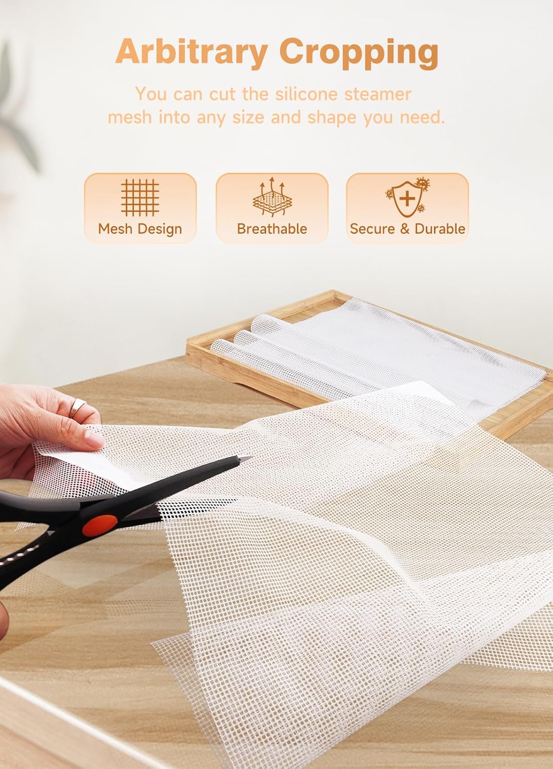 SUCISENI 6 Pack Silicone Dehydrator Sheets (14 x 21 Inch) Premium Non-Stick Silicone Mesh Mat for Fruit Food Dehydrator Reusable Dehydrated Tray Liners for Fruits Meat Vegetables Herbs