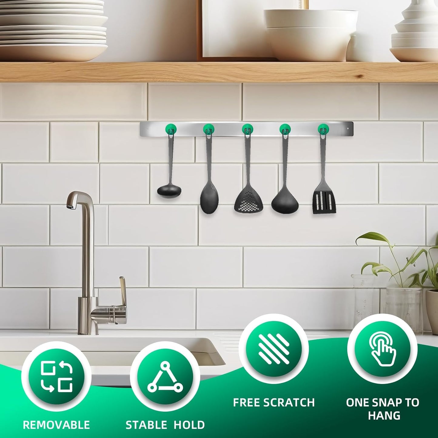 Neosmuk Magnetic Hooks, Cruise Ship Essentials, 80lb+ Heavy Duty Magnetic Hooks for Cruise Cabins, Refrigerator, Grill, Hanging, and Travel | Extra Strong Must-Haves Magnet Hook,Green