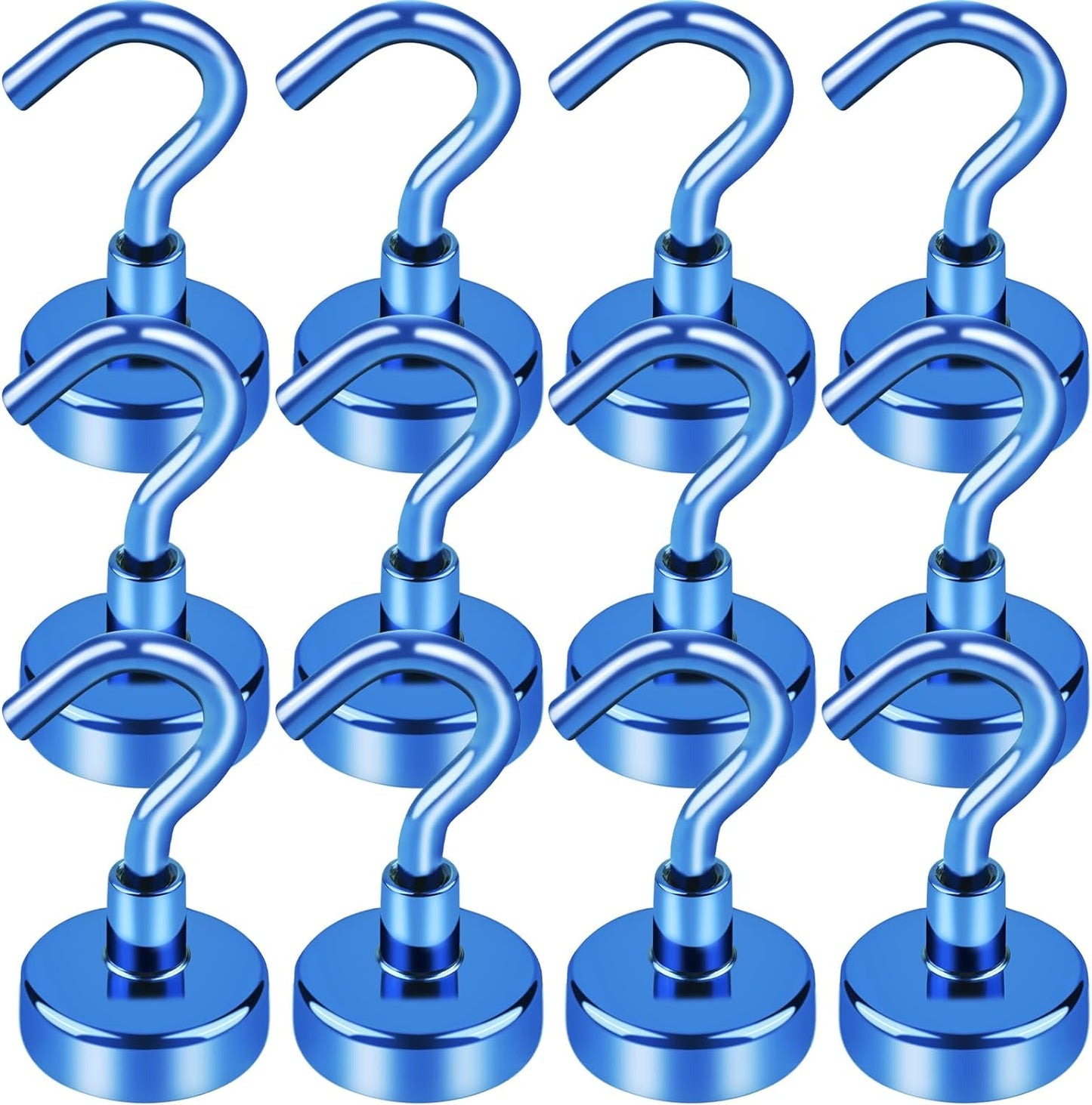 LOVIMAG Cruise Essentials, 28lbs Cruise Door Magnets, Blue Magnetic Hooks for Cruise Cabins, Magnetic Hooks for Hanging, Refrigerator, -12 Pack
