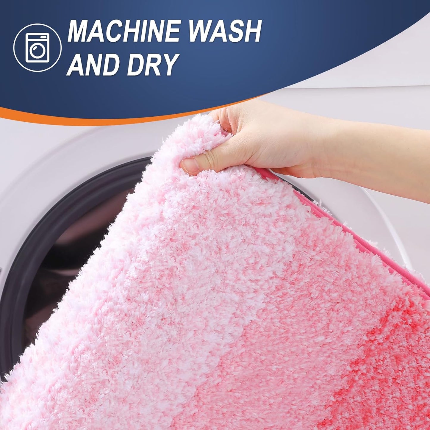 OLANLY Bathroom Runner Rugs 47x17, Extra Soft Absorbent Microfiber Bath Rugs, Rubber Backing, Quick Dry, Machine Washable Bath Mats for Bathroom Floor, Tub and Shower, Home Decor Accessories, Pink