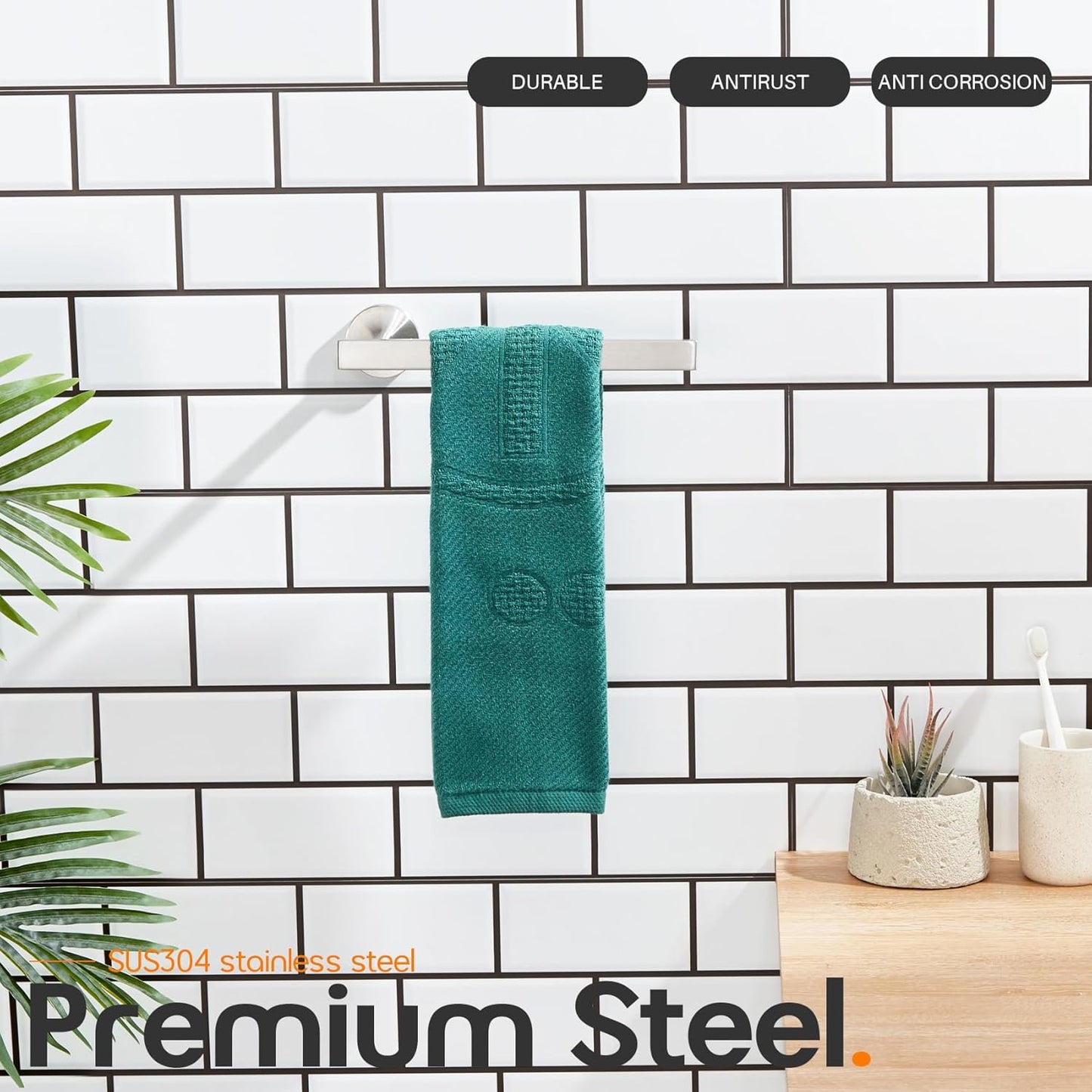 Bath Towel Rings Bathroom Towel Holder Modern Small Hand Towel Bars Stainless Steel Wall Mounted Brushed Nickel AN3001BR