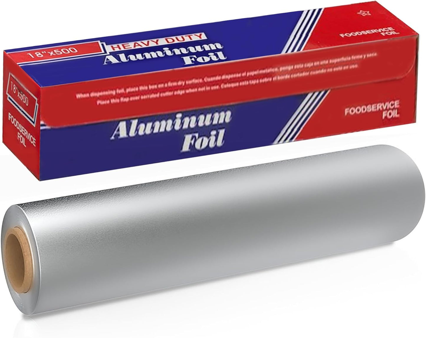 Aluminum Foil Roll 18"x 500 feet (1 Pack) - Aluminum Foil Heavy-Duty, Commercial Grade for Food Service Industry - Silver Foil for Cooking & Roasting