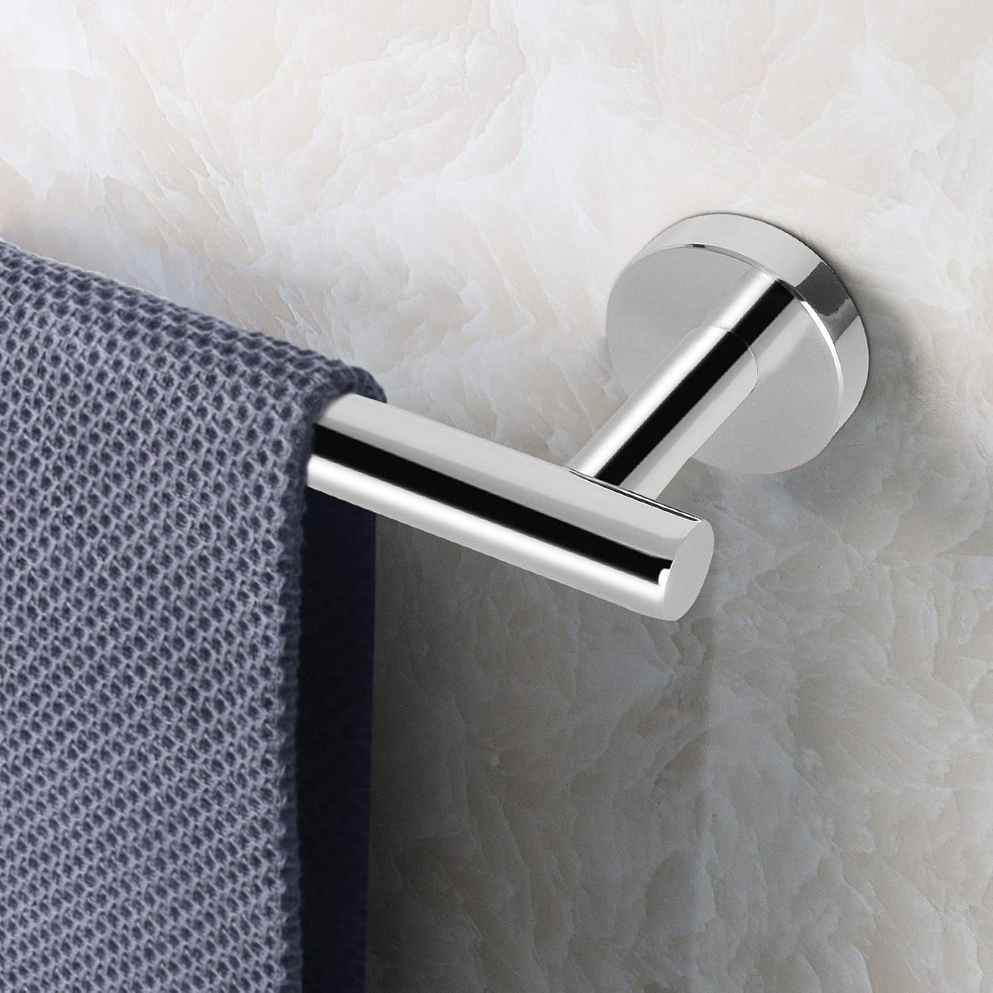 NearMoon Bath Towel Bar, Bath Accessories Thicken Stainless Steel Shower Towel Rack for Bathroom, Towel Holder Wall Mounted (1 Pack, Chrome Finish, 12 Inch)