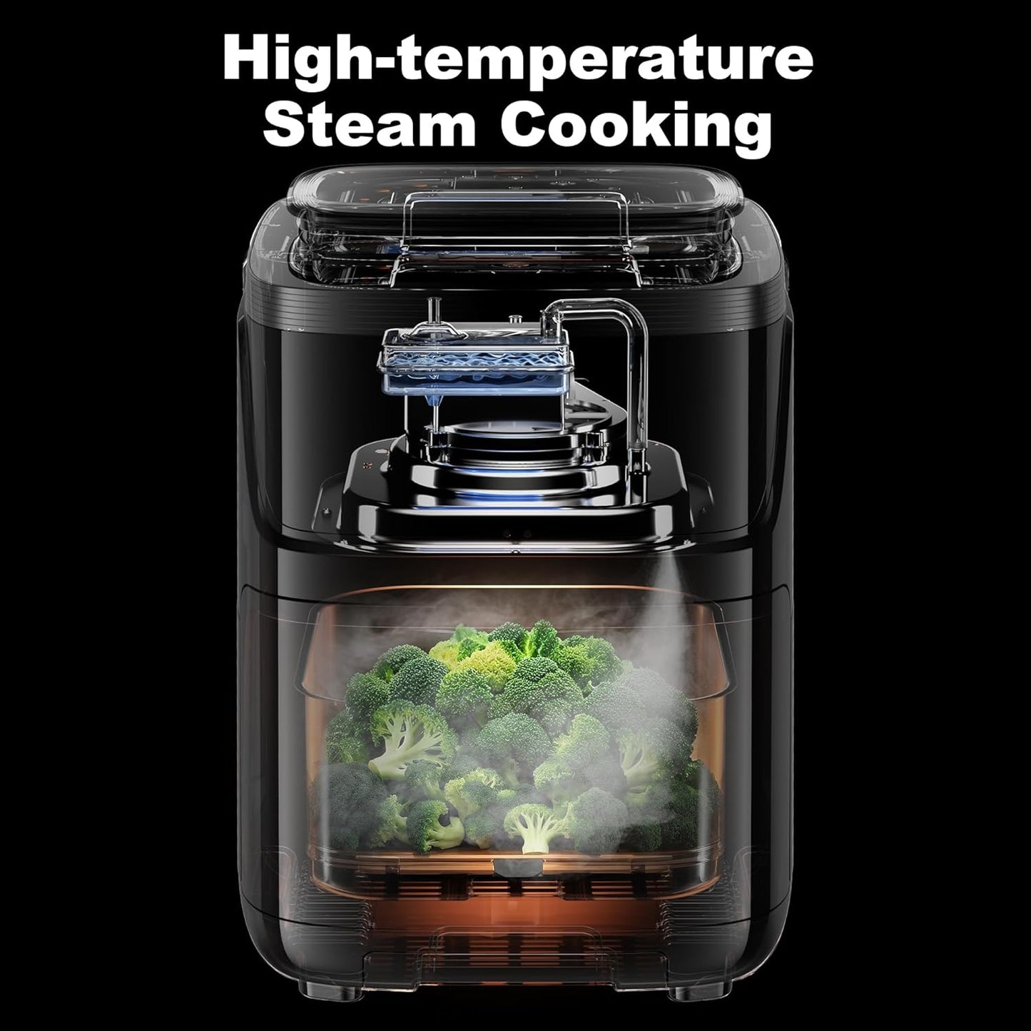 Steam Air Fryer, Non Toxic,12-IN-1 Large Air Fryers with Superior Airflow, Self-Cleaning Smart Digital Fryer, Air Fry, Roast, Reheat, Dehydrate, Air Crisp Technology with 420F for Hot, 7.5 QT