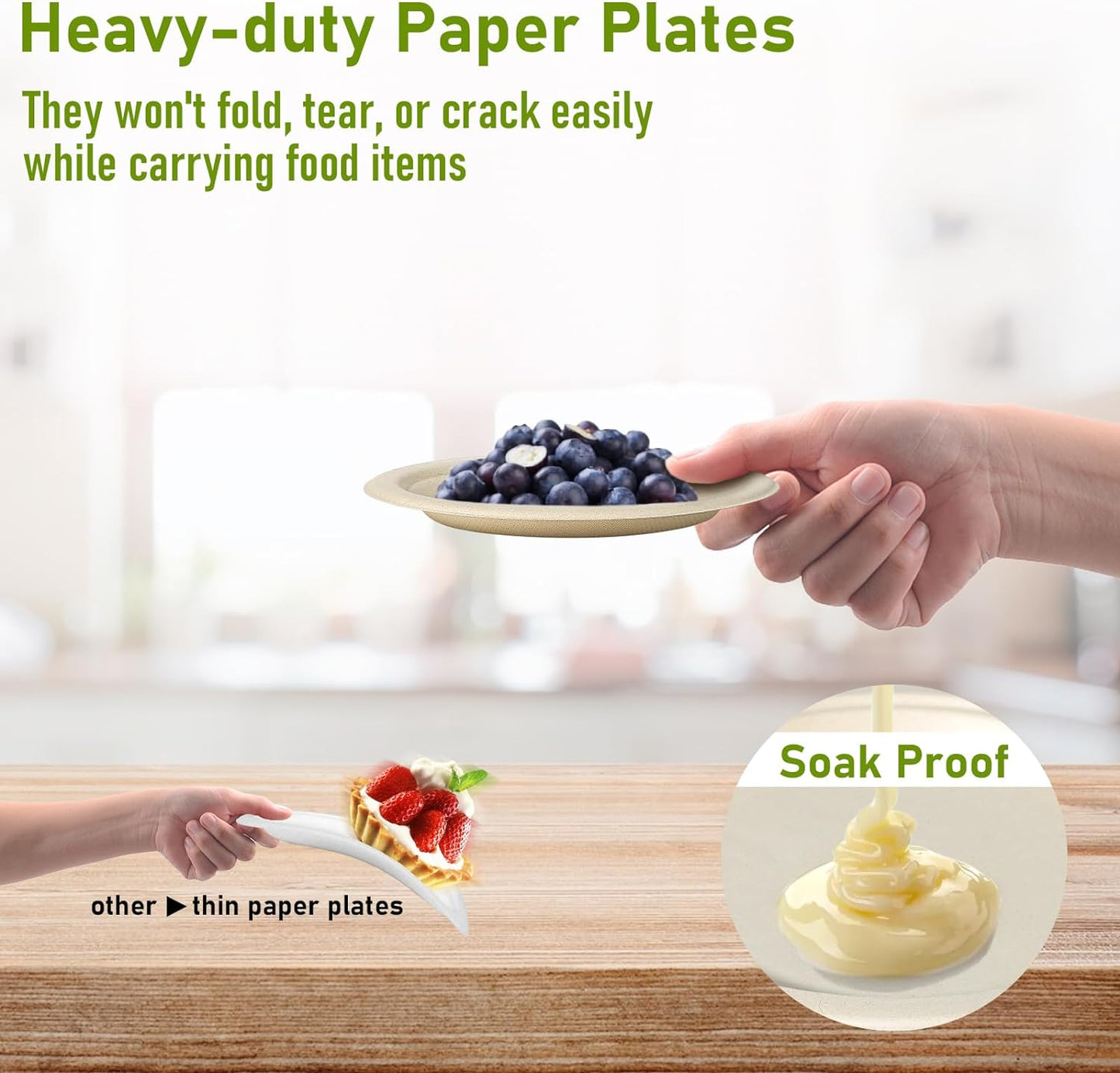 Paper Plates Bulk 400 Count, Small 6 inch Eco Friendly Plates, Compostable Biodegradable Disposable for Party, Everyday
