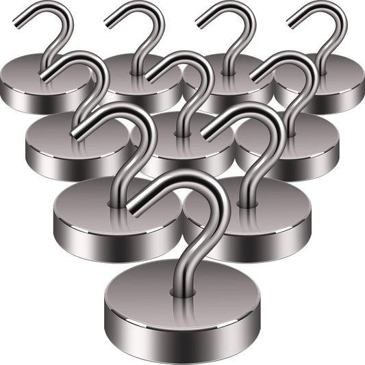 Neosmuk Magnetic Hooks, Cruise Ship Essentials, 80lb+ Heavy Duty Magnetic Hooks for Cruise Cabins, Refrigerator, Grill, Hanging, and Travel | Extra Strong Must-Haves Magnet Hook,Brown