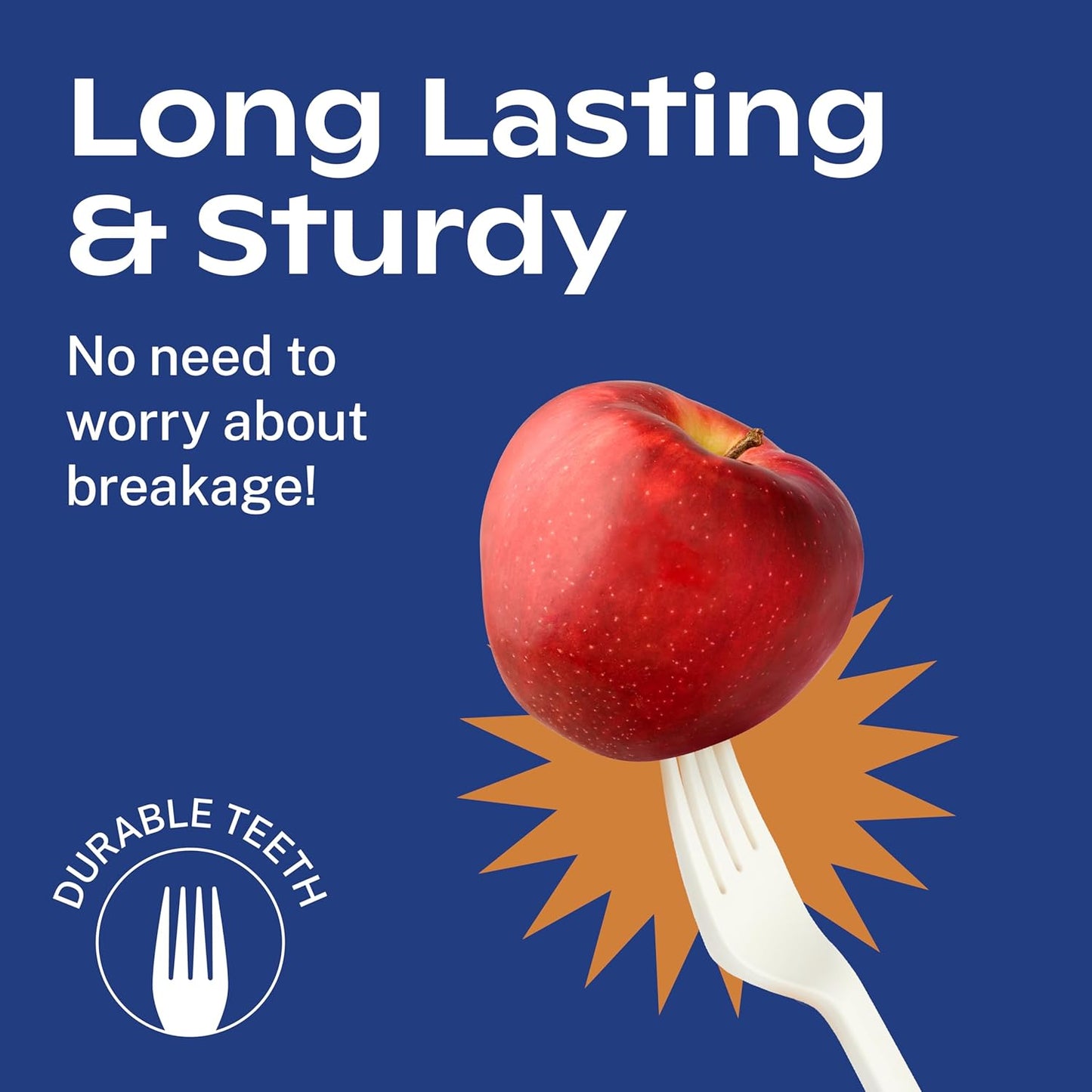 CORAL Ivory White 100% Compostable Spoons & Forks Set - 220 Pieces - No Plastic Utensil 110 Forks, 110 Soup Spoons - Break Resistant with Smooth Edges, Ocean Friendly Alternative to Plastic Silverware