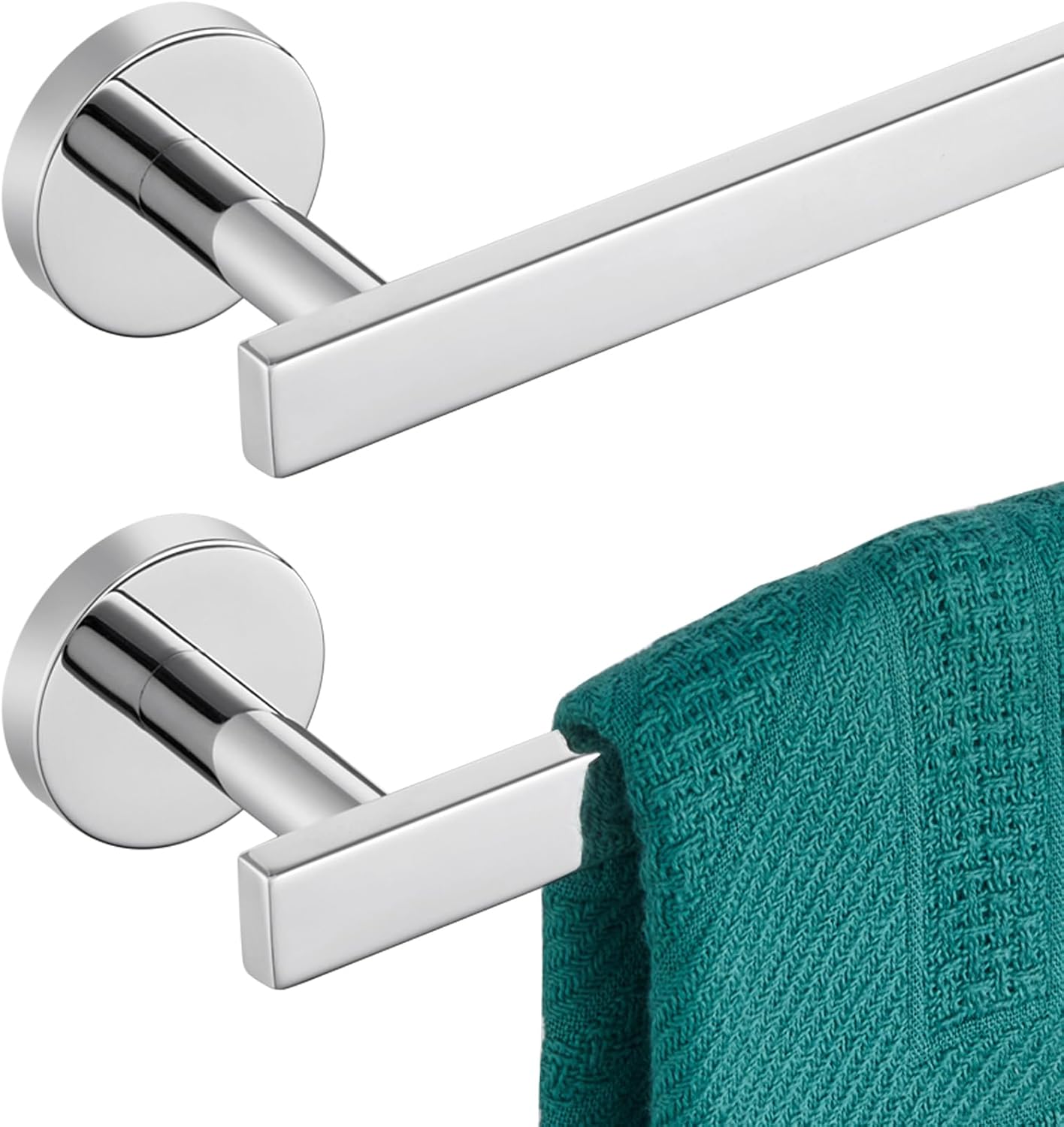 16 Inch Bathroom Towel Bar Bath Towel Rack Kitchen Towel Holder Towel Hanger Wall Mounted SUS304 Stainless Steel 2 Pack Polished Chrome AN4001CH-L16-P2