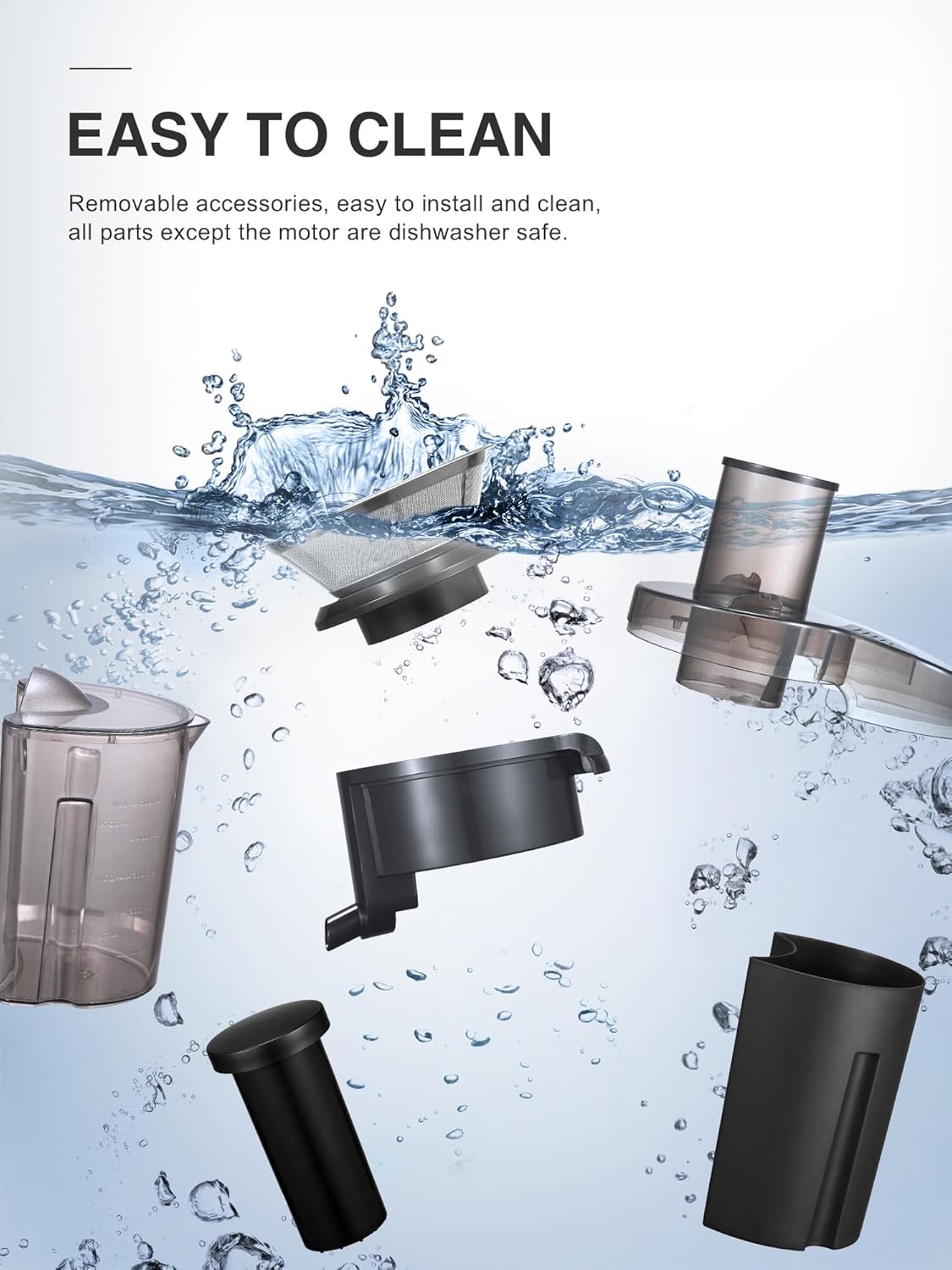 Juicer Machine, 800W Centrifugal Juicer Extractor with Wide Mouth 3” Feed Chute for Fruit Vegetable, Easy to Clean, Stainless Steel, BPA-free (Metallic Black)