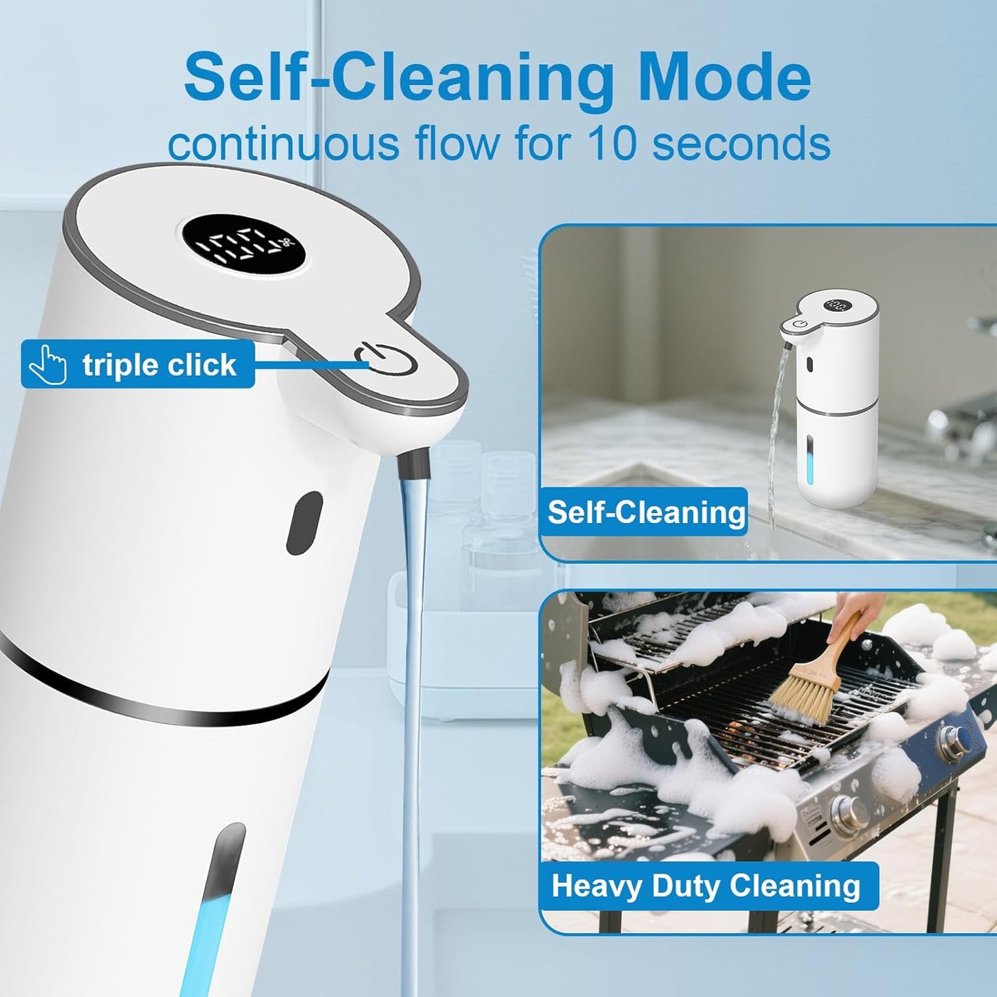 Automatic Liquid Soap Dispenser Touchless, USB Rechargeable Smart Hand Soap Dispenser, 6-Level Adjustable, 12.8oz/380mL Wall Mounted for Bathroom Kitchen Dish Soap