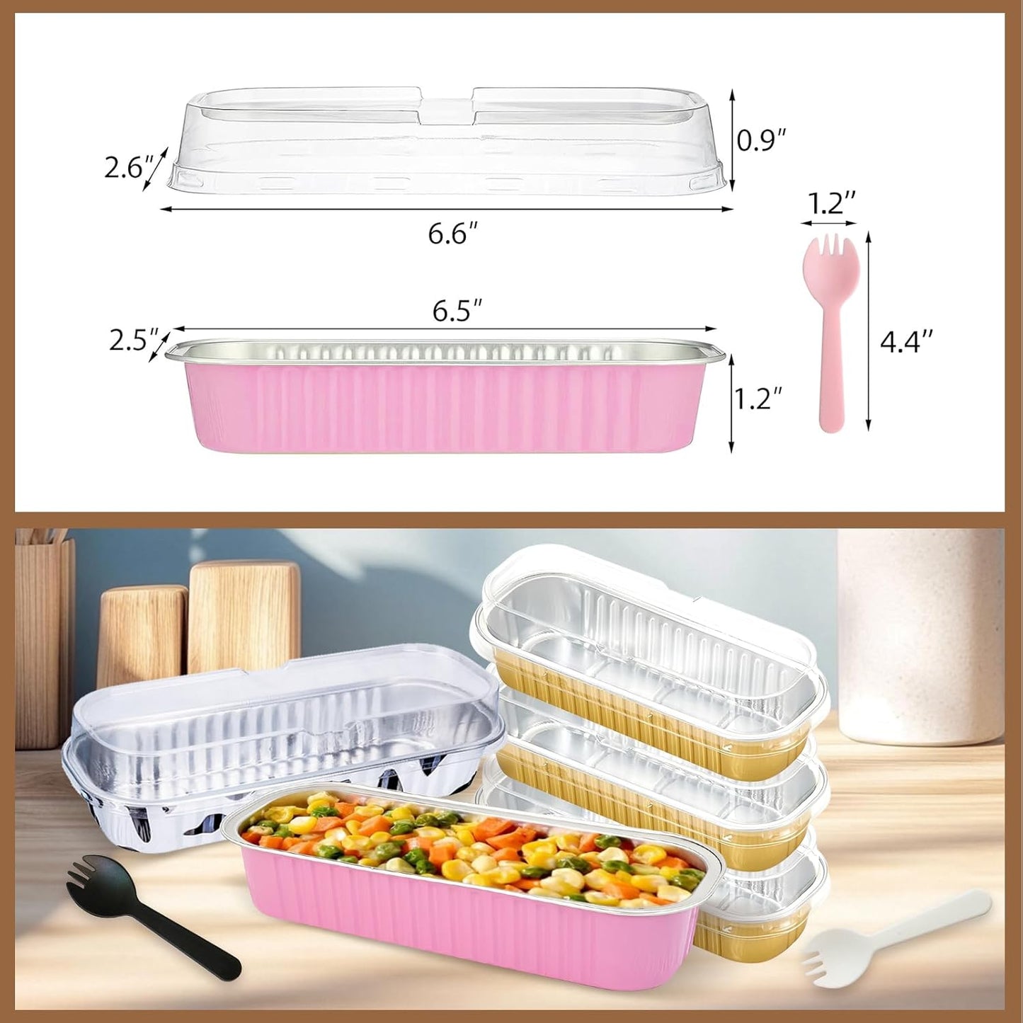 25 PCS Multiple colors Mini Loaf Pans with Lids and Spoons, 6.8oz Mini Cake Pans for Baking, Disposable Aluminum Foil Loaf Pans, Loaf Baking Pans for Party Individual Serving.