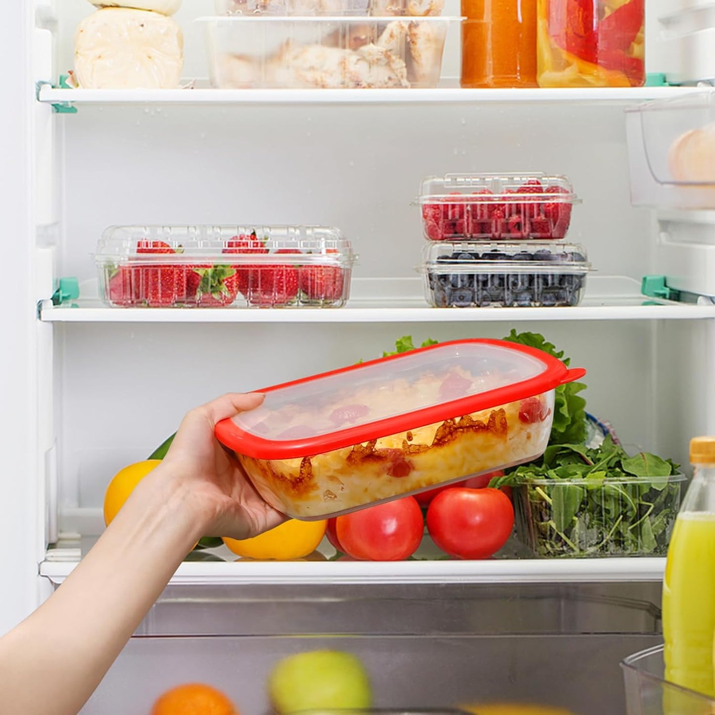 NUTRIUPS Small Tempered Glass Baking Dish with Lid, Glass Pan for One Serving, Food Bakeware for Oven (Clear, 1.25L)