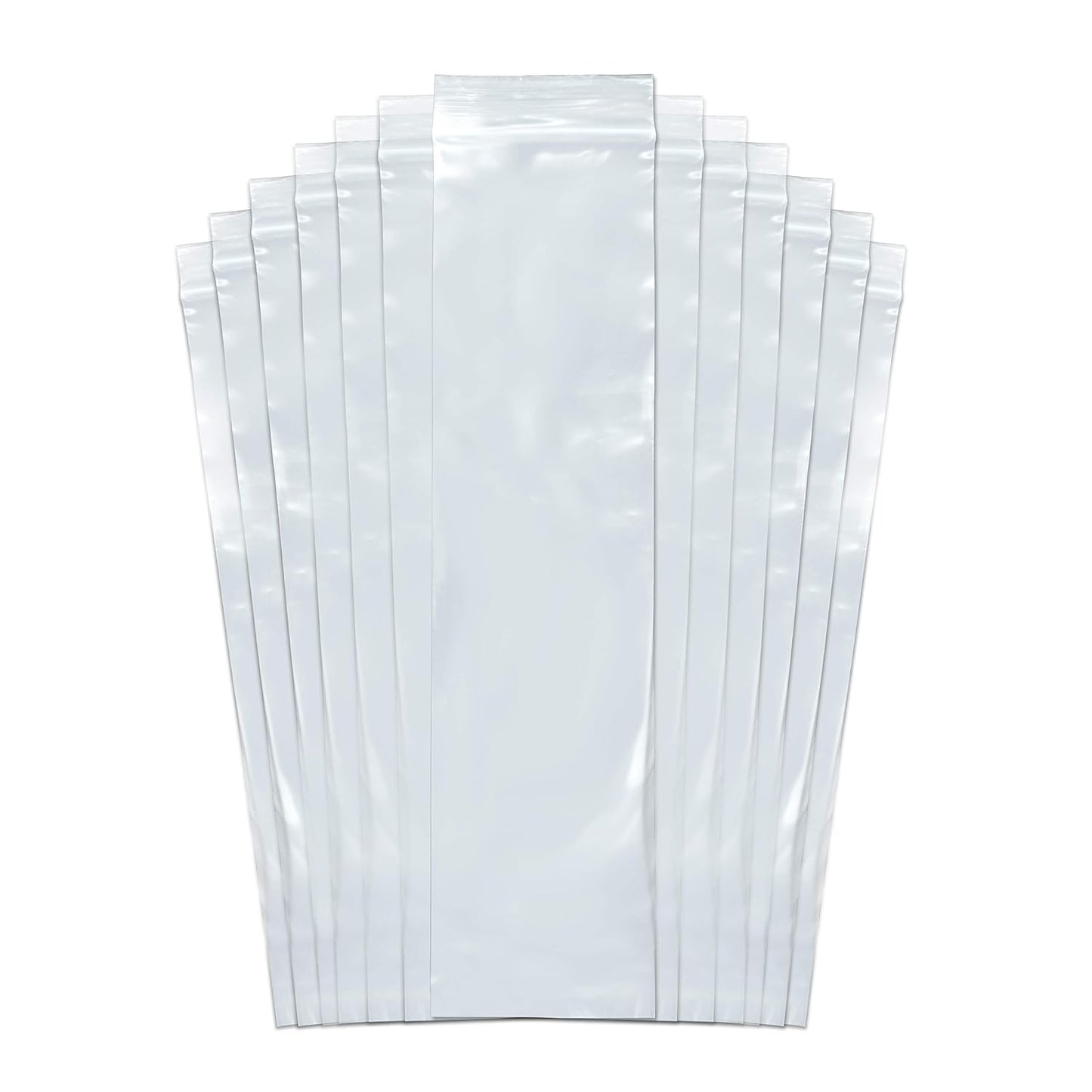 SNL Quality Zipper Lock Reclosable Clear Disposable Plastic Bags, Strong | 3" X 12" - 2 MIL - 100 Bags