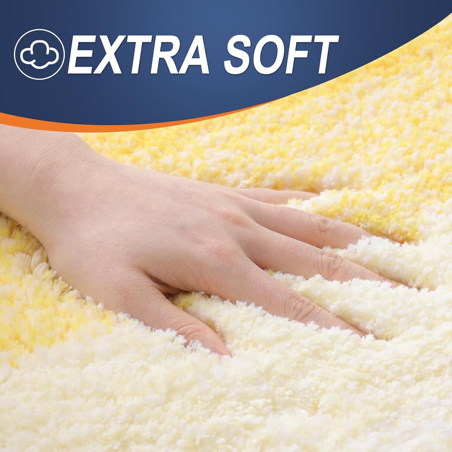 OLANLY Bathroom Runner Rugs 59x24, Extra Soft Absorbent Microfiber Bath Rugs, Rubber Backing, Quick Dry, Machine Washable Bath Mats for Bathroom Floor, Tub and Shower, Home Decor Accessories, Yellow