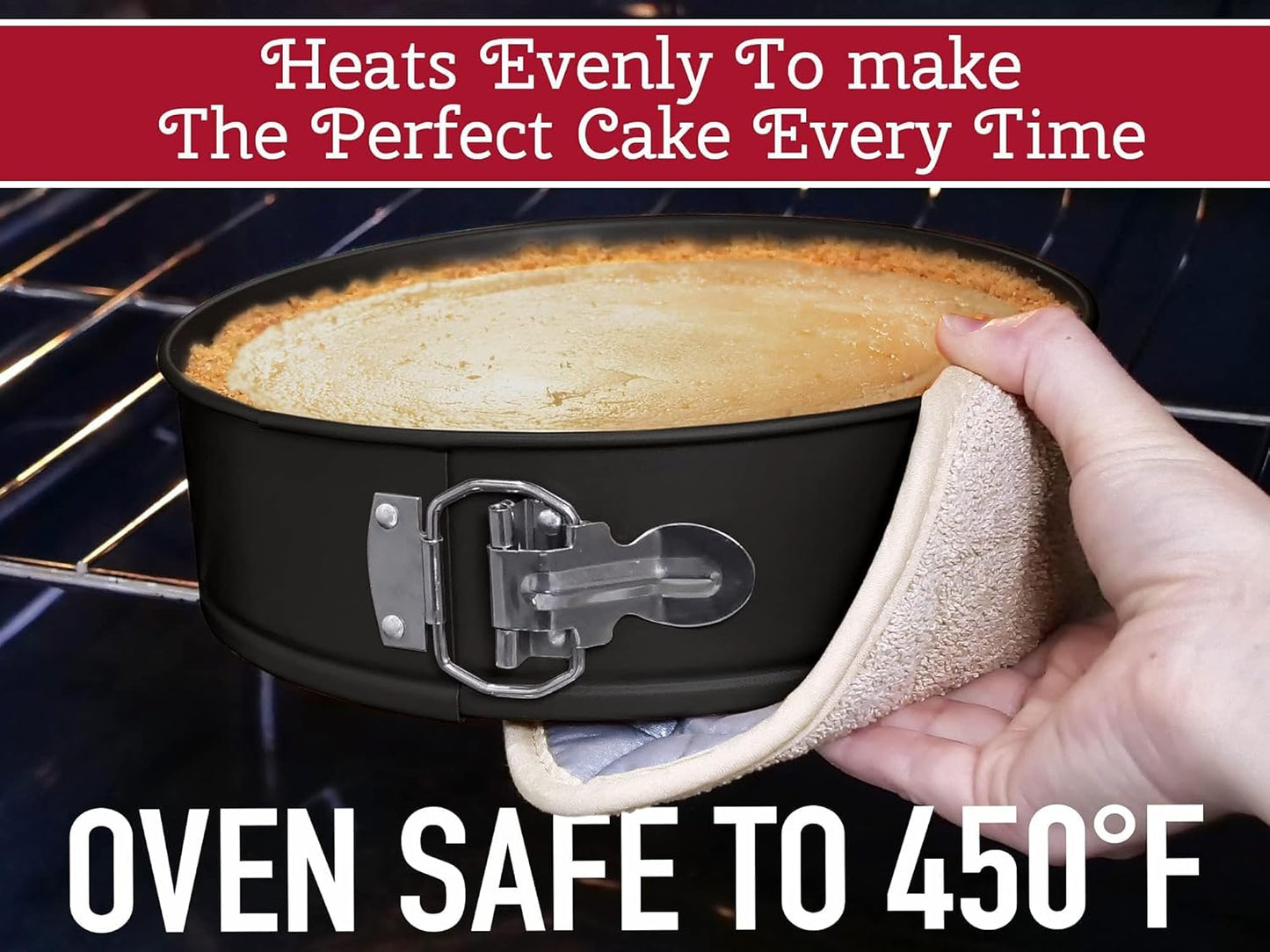 Zulay Kitchen 7-Inch Non-stick Cheesecake Pan -Leakproof Springform Pan with Removable Bottom and Easy Release - Round Cake Pan for Baking Cheesecake, Deep Dish Pizza (Black)