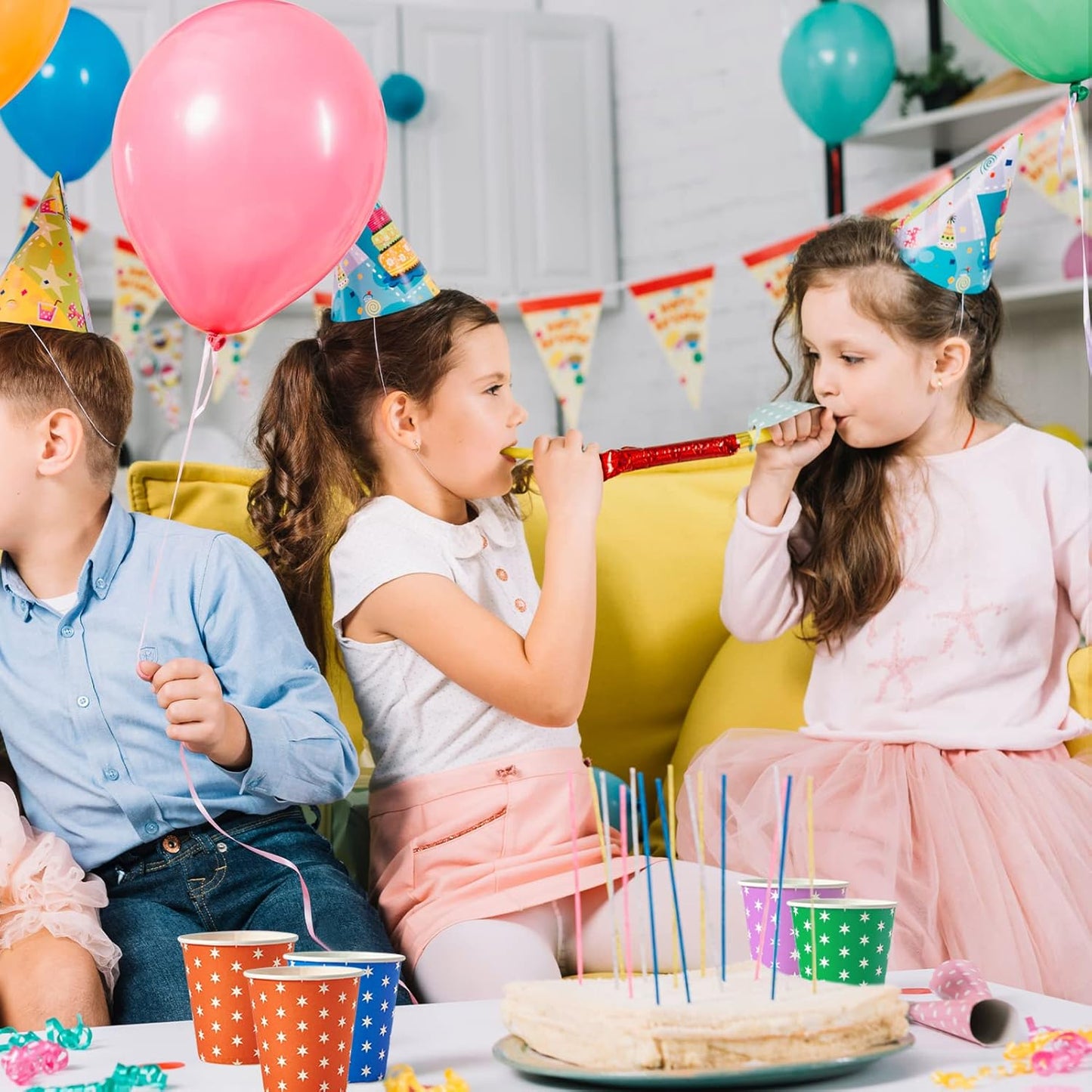 500 Pack 5oz Paper Cups, Multicolor Paper Disposable Cups, Small Mouthwash Cups, Cold Beverage Drinking Cup for Party,Travel and Event (Stars)