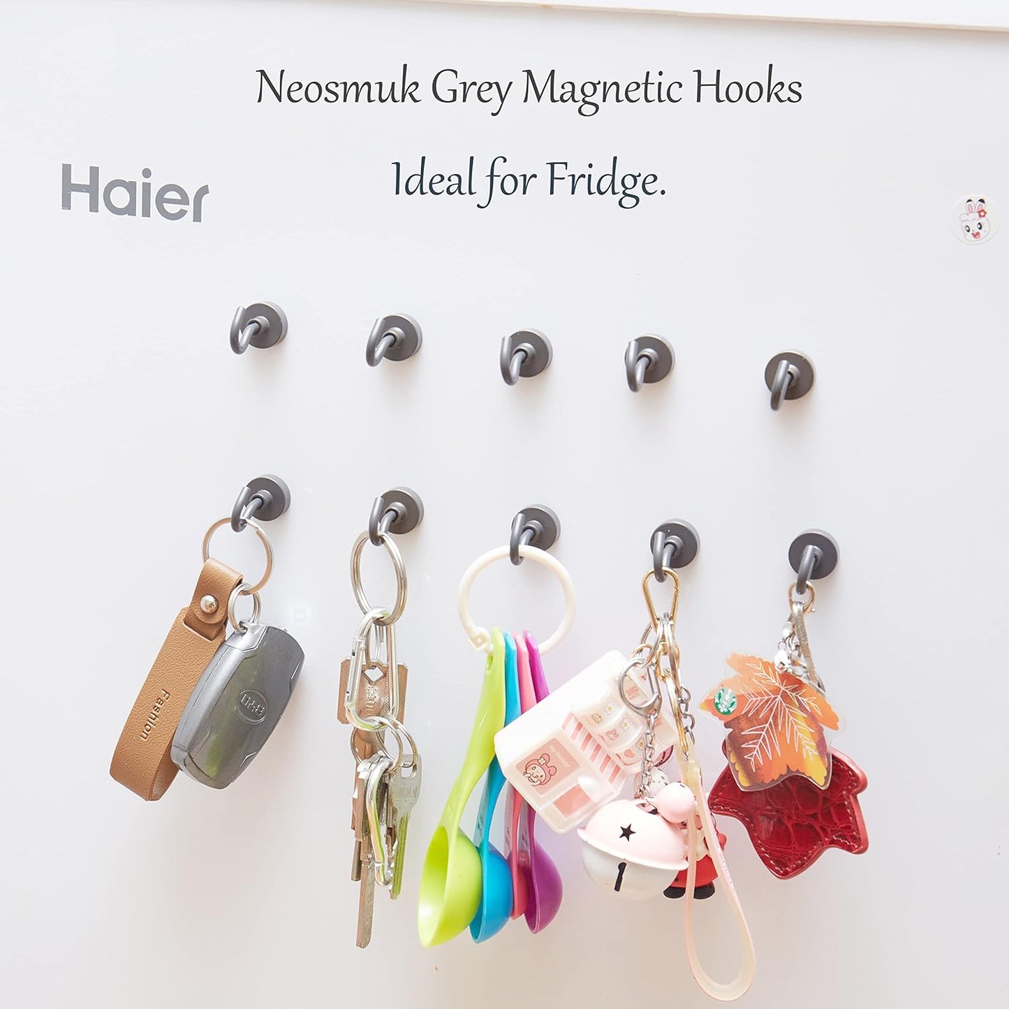 Neosmuk Magnetic Hooks,30lb+ Heavy Duty Earth Magnets with Hook for Refrigerator, Extra Strong Cruise Hook for Hanging, Magnetic Hanger for Cabins, Grill (Gunmetal, 10 Pack)