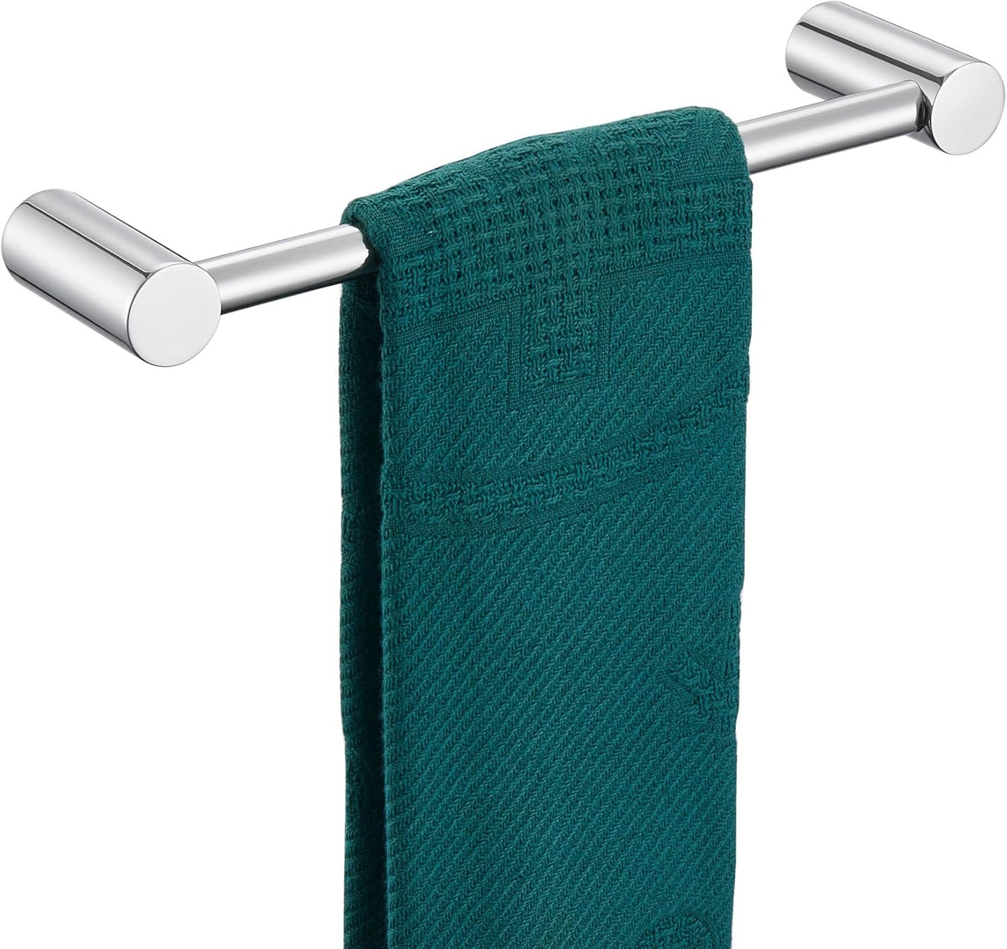 KOKOSIRI Towel Bar Chrome 16-Inch Single Rail Bath Towel Holder for Bathroom Wall Polished Stainless Steel Bathroom Hardware Wall Mounted, B4007CH-L16