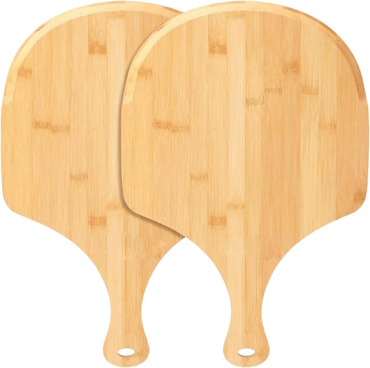 Pizza Peel 12 inch 2 Pack, Bamboo Wooden Pizza Peels for Pizza, Bread, Cheese, Vegetable, Fruits