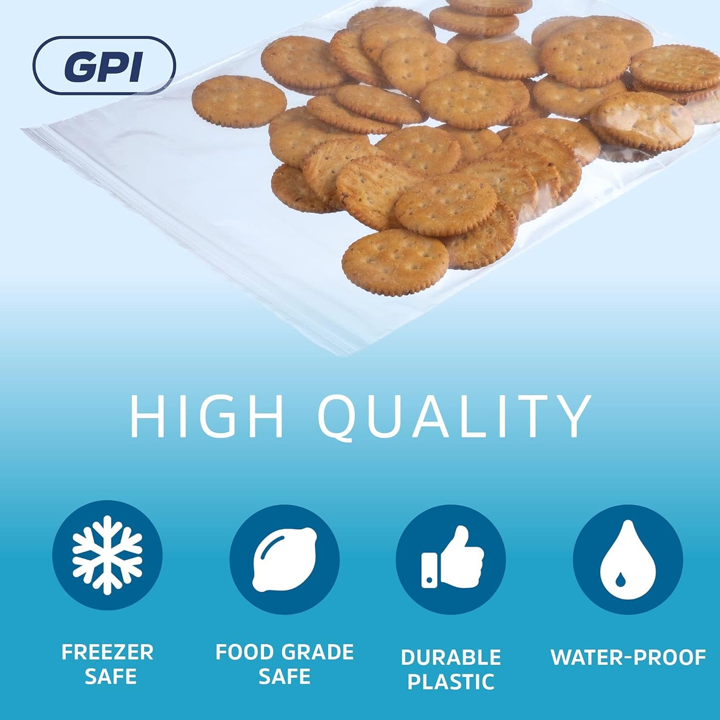 GPI - 9" x 12" - 100 Count, 2 Mil Thick, Clear Reclosable Zip Plastic Poly Bags with Resealable Lock Seal Zipper. for A4 Letter Size Paper, Apparel, Clothing, Food, Household & Office Supplies
