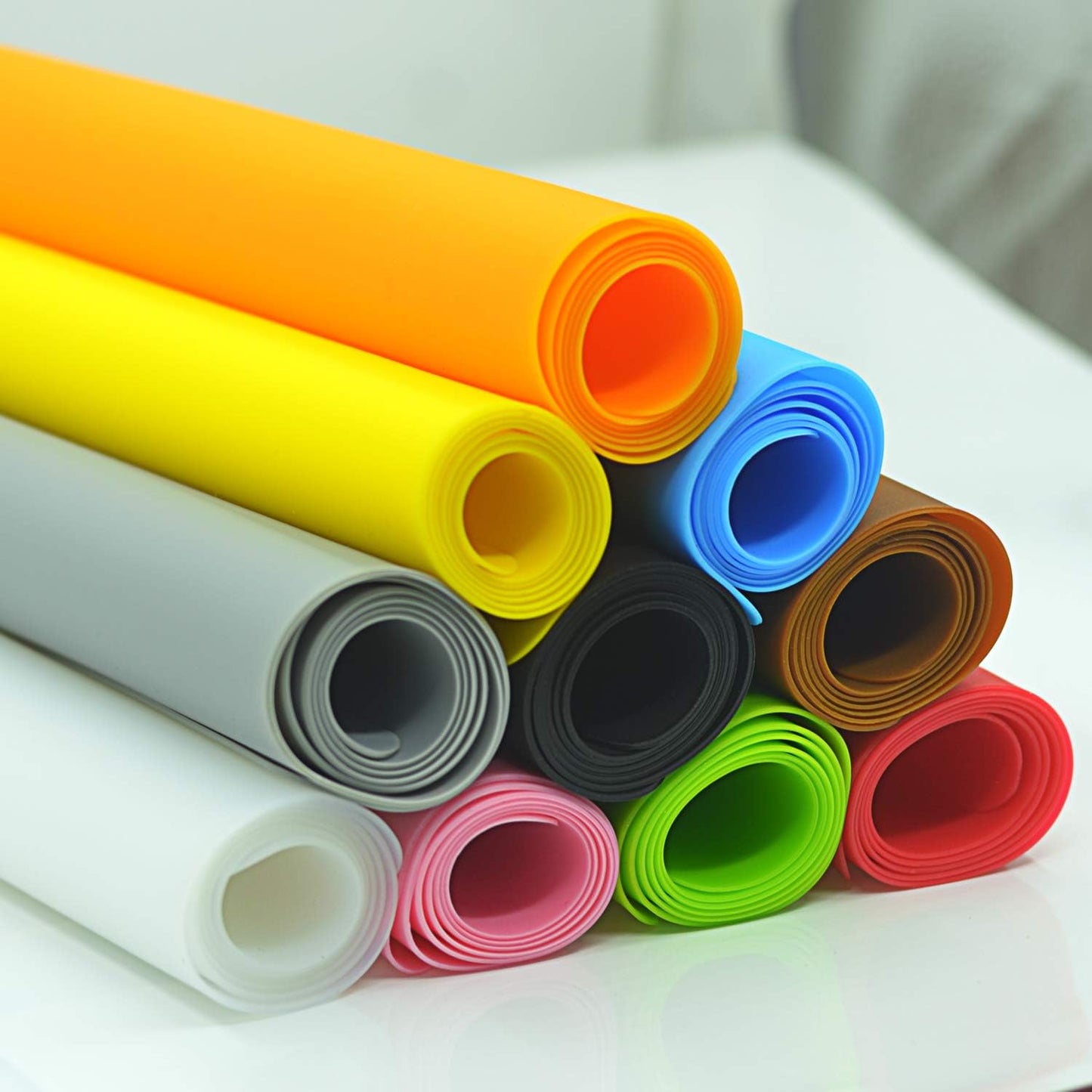 Silicone Placemats, Food-Grade Non-Slip Waterproof, Dining, Stain Resistant, Countertop Protector, Kitchen Counter Mat, Heat Resistant, Baking mat Dishwasher Safe (23.6"×15.7"-2pack, Orange)