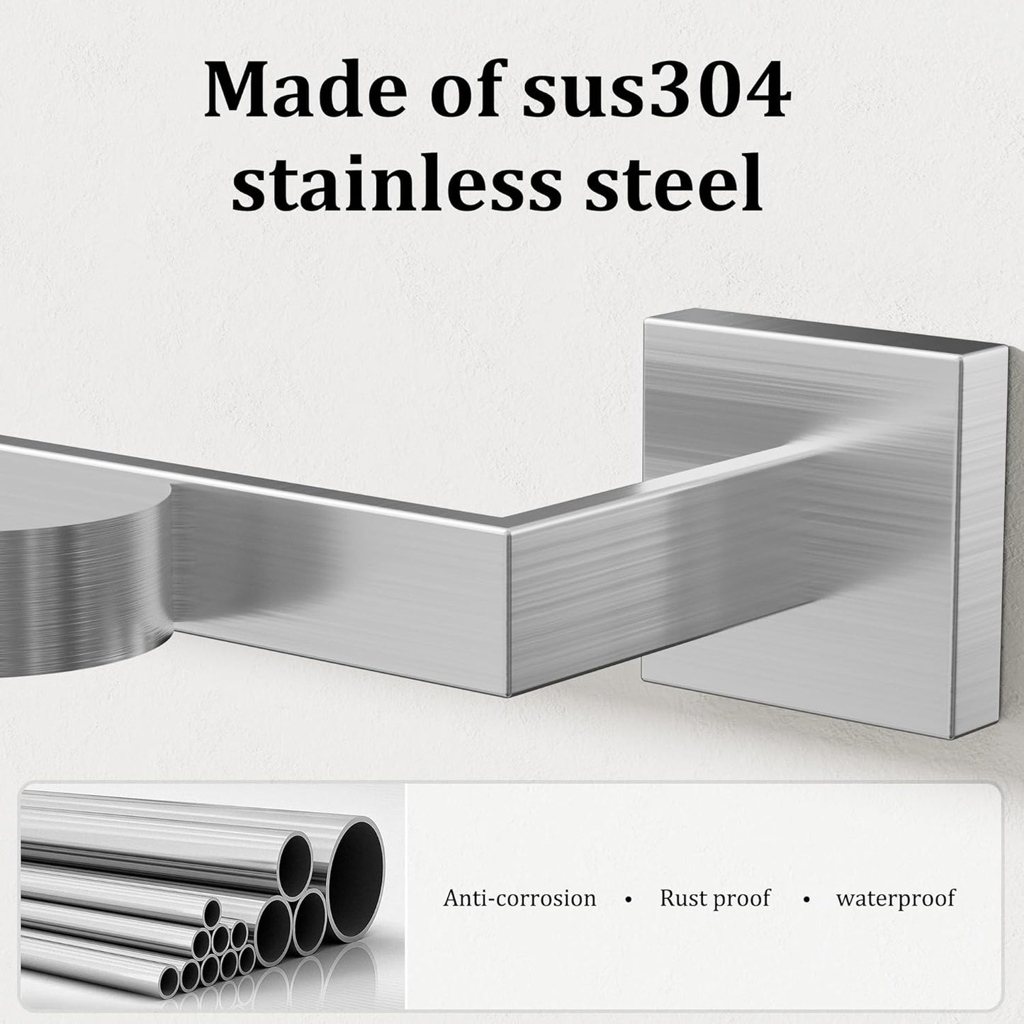 Alise Brushed Nickel Towel Bars,27.56 Inch Towel Holder Towel Racks for Bathroom and Lavatory,SUS304 Stainless Steel Hand Towel Hanger Rail Wall Mount,Useable Length 25.79 Inch Towel Bar, GYT070-LS