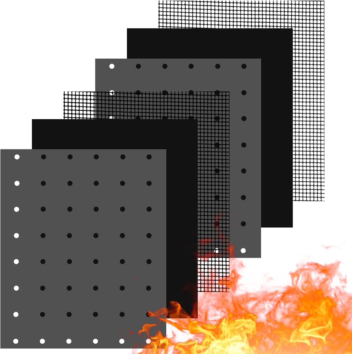 6 Pack Reusable Liners for Toaster Oven Non Stick Fryer Mat Air Fryer Oven Liners Easy Clean Toaster Mat Compatible with Cuisinart, Ninja, Kalorik Microwave(9 x 11 Inch)