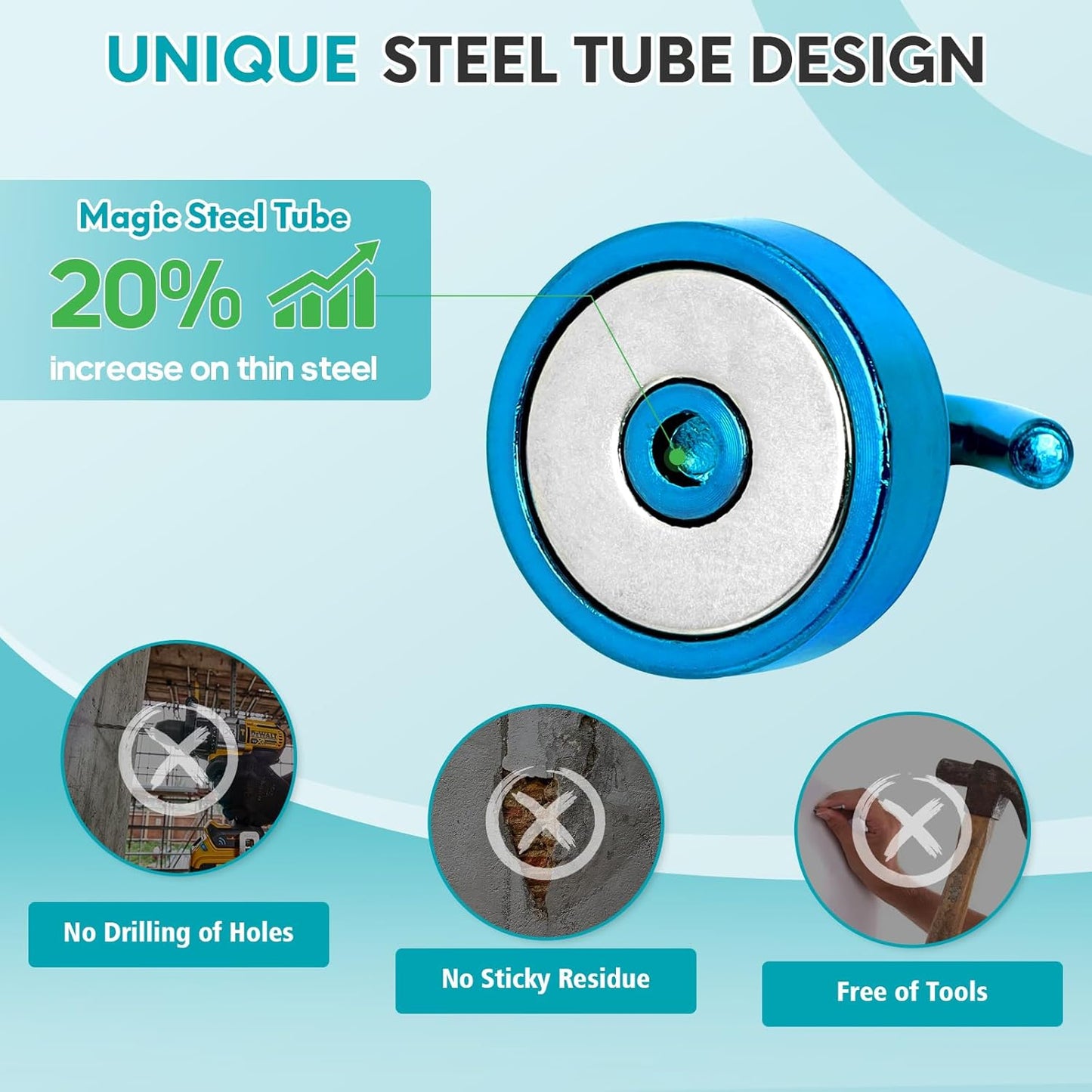 Neosmuk Magnetic Hooks, Cruise Ship Essentials, 40lb+ Heavy Duty Magnetic Hooks for Cruise Cabins, Refrigerator, Grill, Hanging, and Travel | Extra Strong Must-Haves Magnet Hook,RoyalBlue,Pack of 10