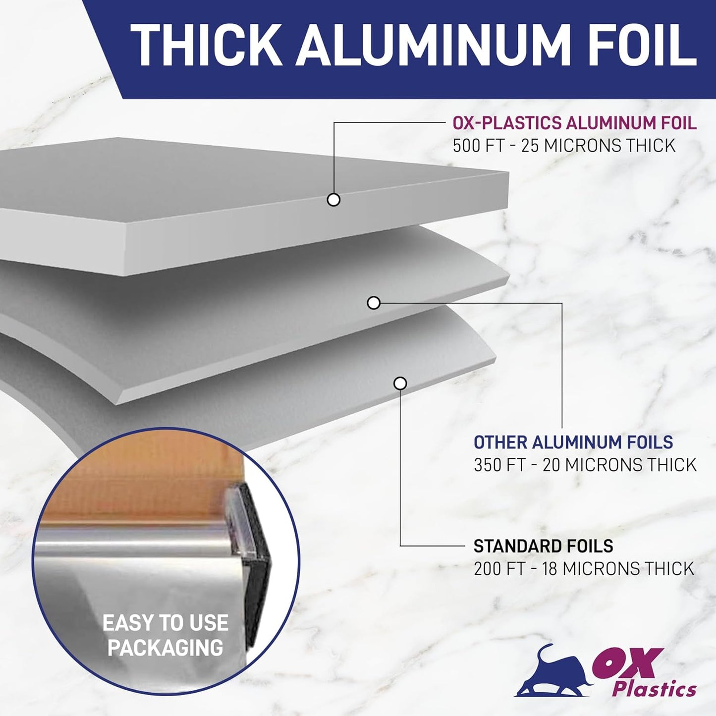 Aluminum Foil Wrap | Heavy-Duty, Commercial Grade for Food Service Industry | Silver Foil for Cooking, Roasting, Baking, BBQ & Parties | 18"x 500 feet (4 Pack)