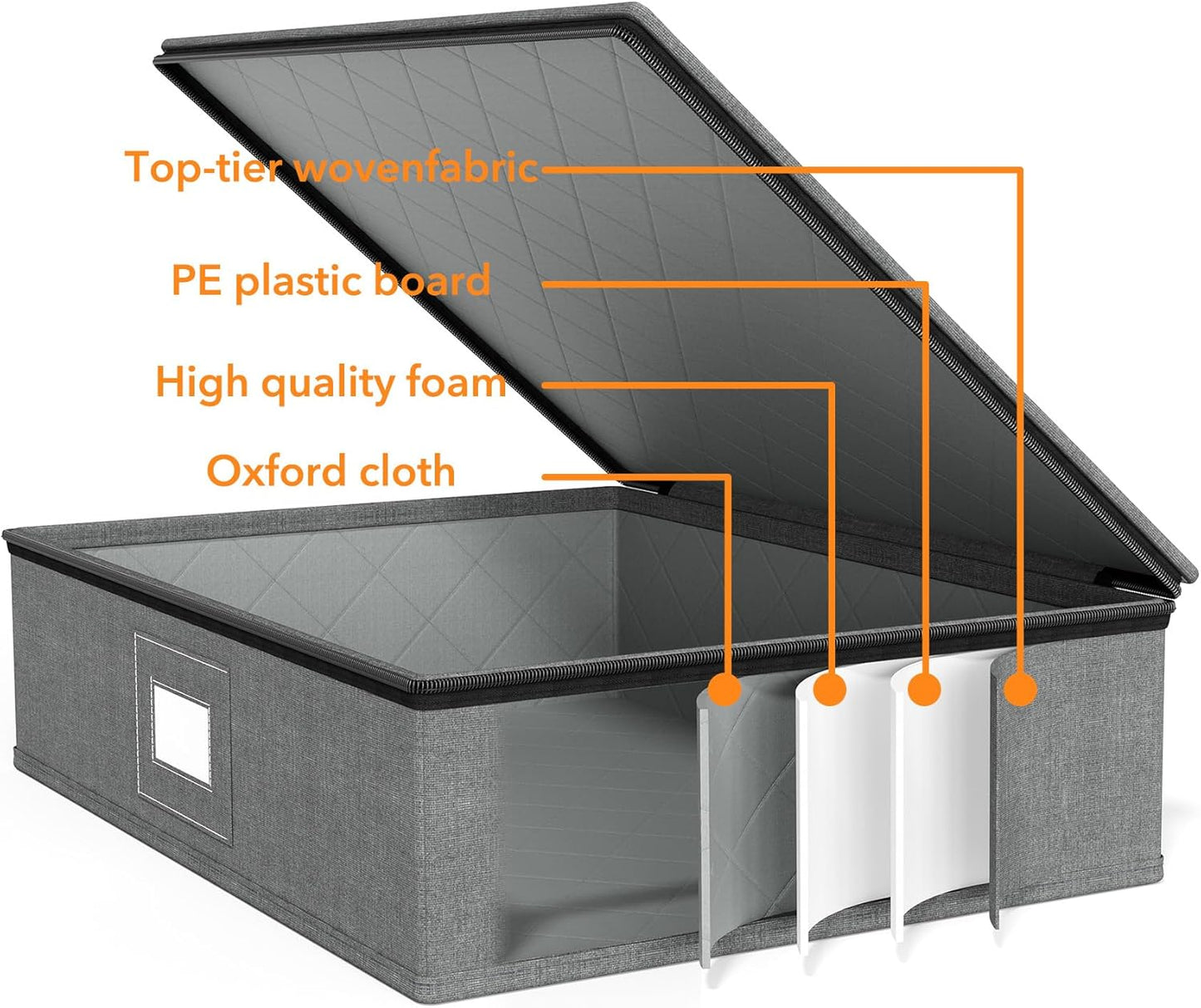 SpaceAid Cup and Mug Storage Organizer 2 Pack, China Storage Containers, Hard Shell Quilted Cases with Soft Plate Separators, Moving Supplies Packing Boxes for 24 Tea Cups or Coffee Mugs (Grey)