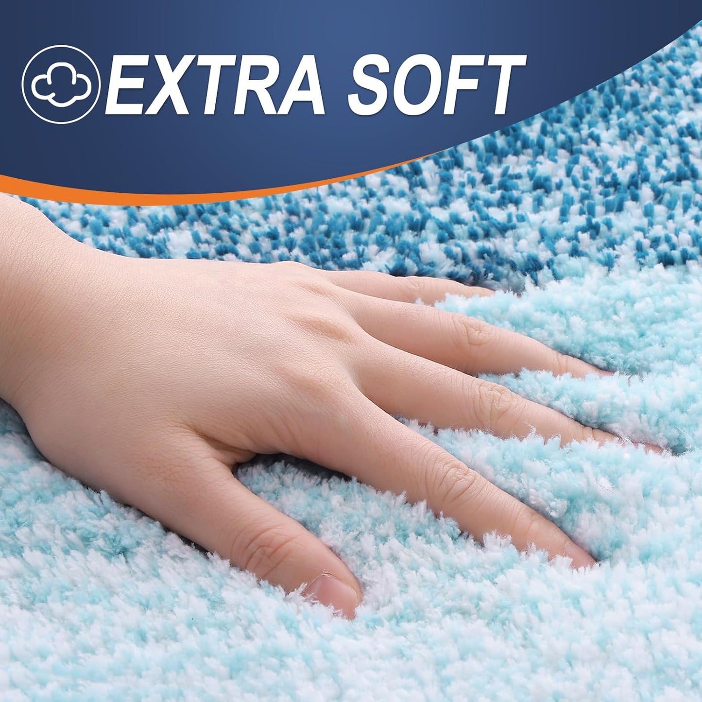 OLANLY Bathroom Runner Rugs 44x24, Extra Soft Absorbent Microfiber Bath Rugs, Rubber Backing, Quick Dry, Washable Bath Mats for Bathroom Floor, Tub and Shower, Home Decor Accessories, Peacock Blue