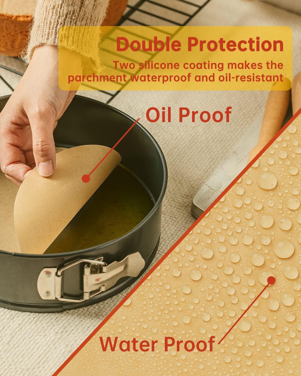 Katbite 200Pcs 4 Inch Parchment Paper Rounds, Unbleached & Non-stick, Precut Parchment Circles for Cheesecake Spring Pans, Storage/Freezing Hamburger Patties, Baking Pizzas