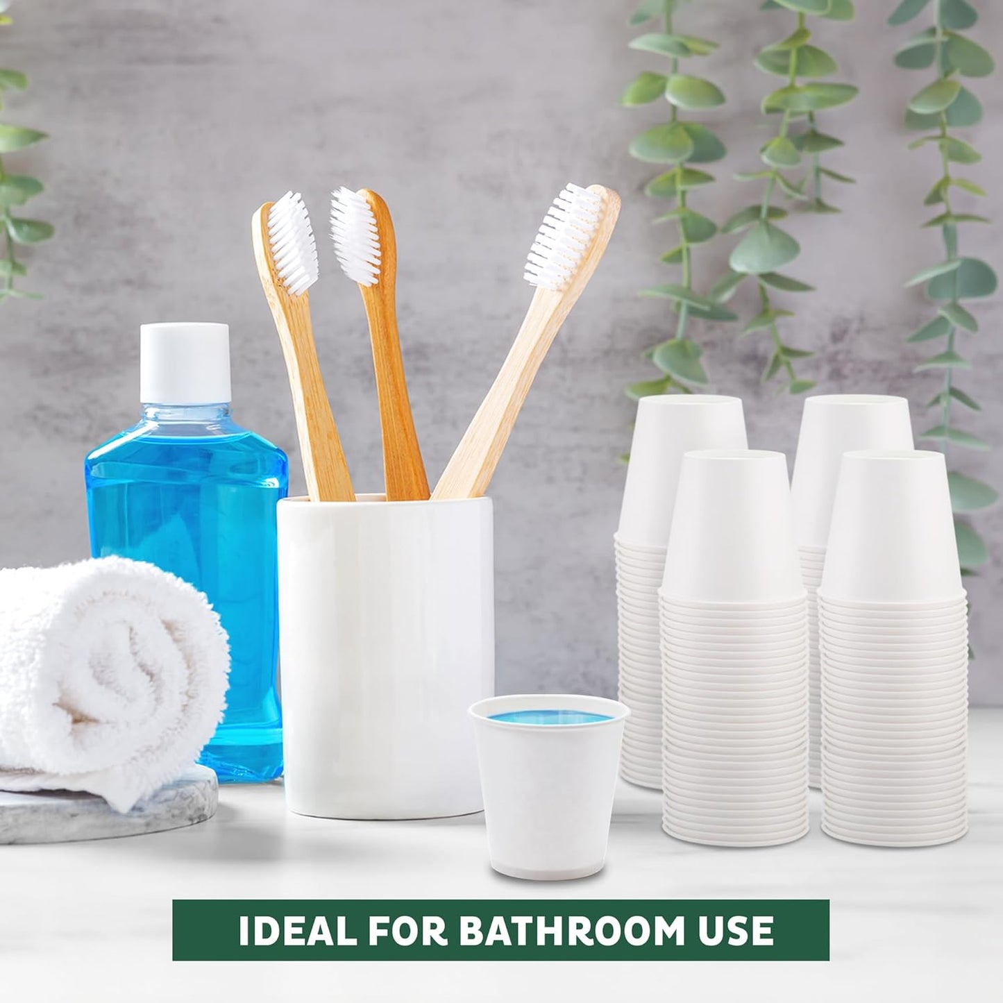 Freshware Coffee Cups 4 oz [1000 Pack] Disposable Paper Cups for Mouthwash Cups, Hot Paper Coffee Cup, Ideal for Bathroom Cup