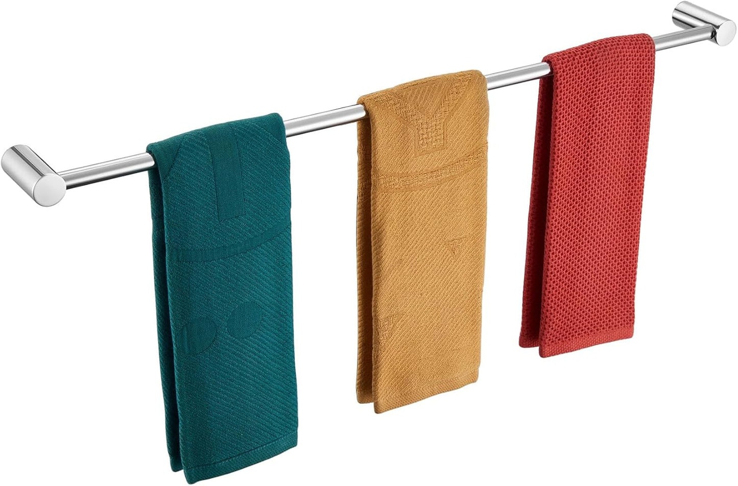 KOKOSIRI Towel Bar Polished Chrome 32-Inch Bath Towel Holder for Bathroom Wall Mounted Rail Stainless Steel Bathroom Hardware Accessories, B4007CH-L32