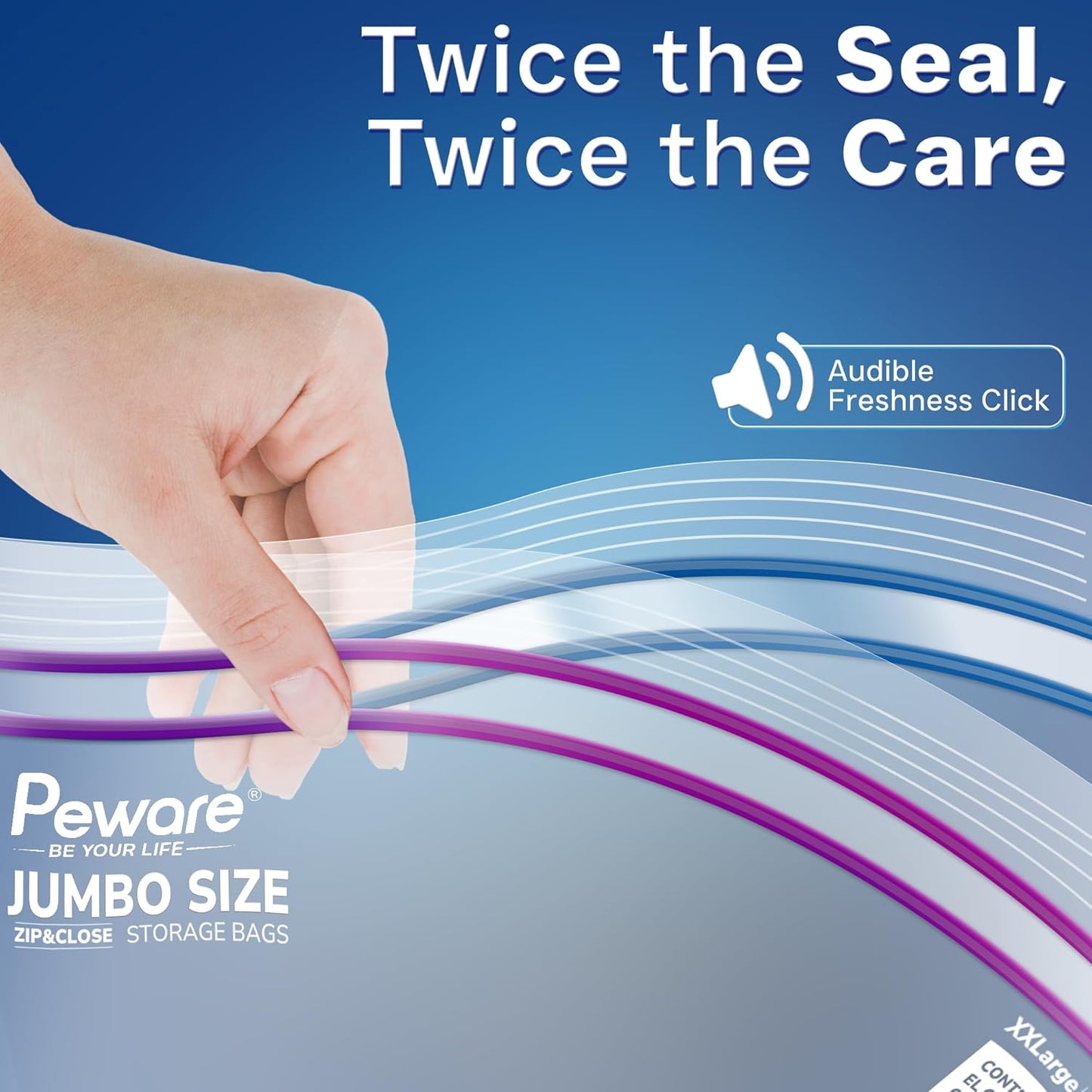 Large Storage Bags, 24"x32" Jumbo Plastic Bag, BPA Free, 20 Gallon 3X Zipper Lock Baggies for Clothes Pillow Travel Moving - 100 Mega Bags