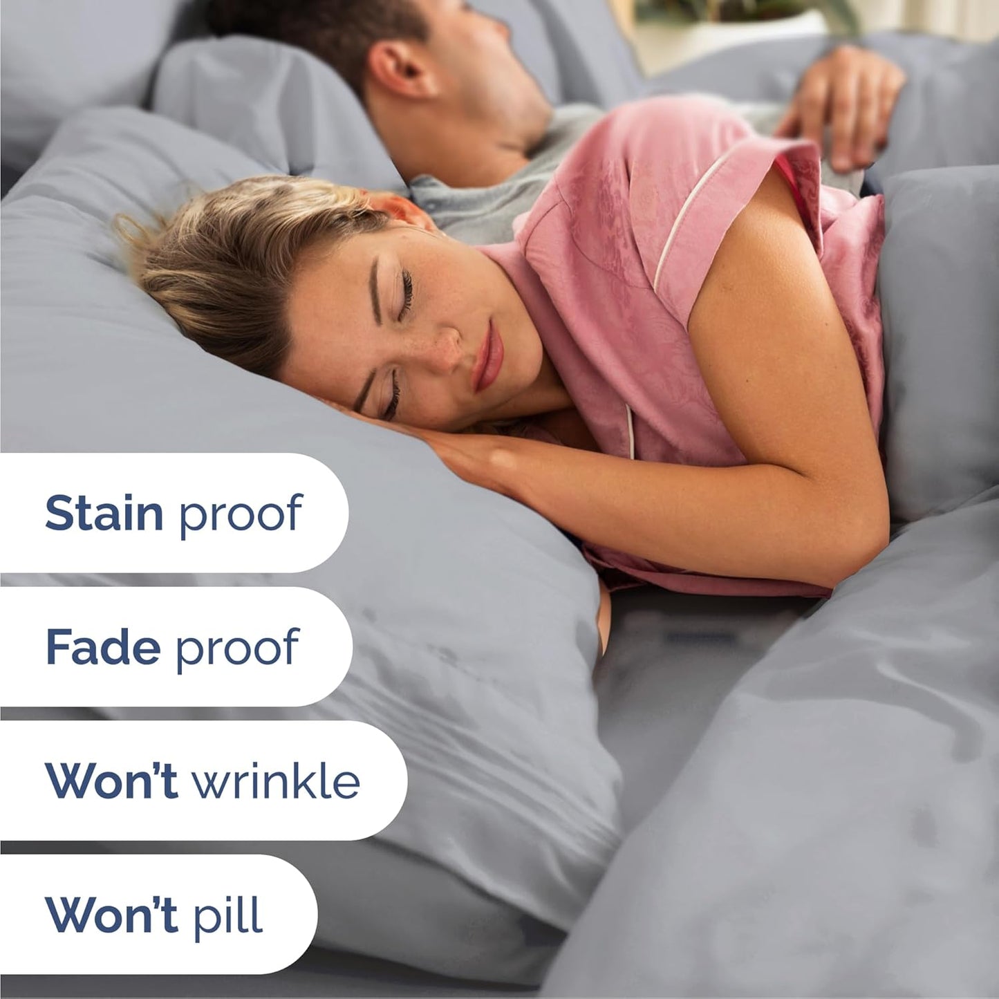 Cal King Size 4 Piece Sheet Set - Comfy Breathable & Cooling Bed Sheets Set - Hotel Luxury Bedding for Women, Men, Kids, Teens, Boys & Girls - Deep Pockets, Soft, Wrinkle Free - Oeko-Tex - Steel Blue