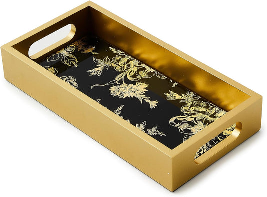 MACKENZIE-CHILDS Twilight Toile Vanity Tray with Handles, Rectangular Tray for Dresser and Home Decor