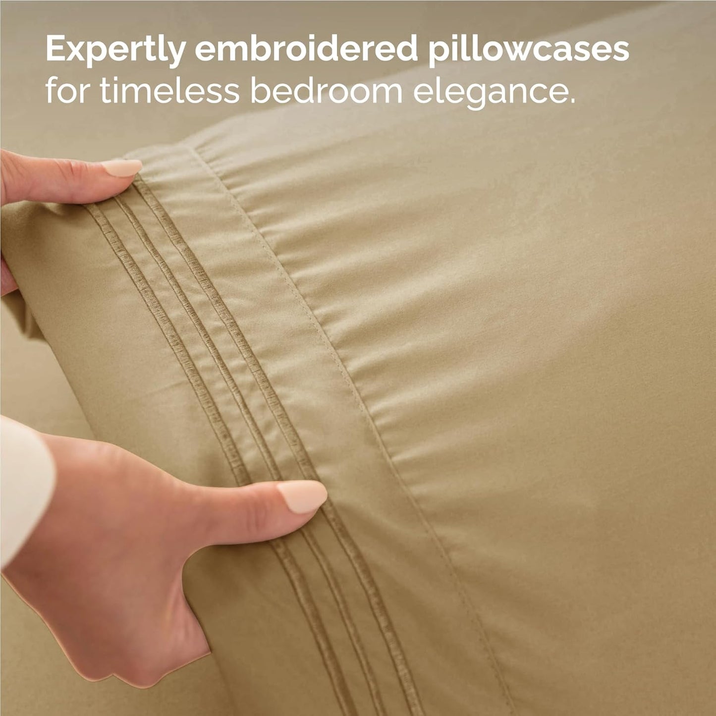 Twin XL Size 3 Piece Sheet Set - Comfy Breathable & Cooling Bed Sheets Set - Hotel Luxury Bedding for Women, Men, Kids, Teens, Boys & Girls - Deep Pockets, Ultra-Soft, Wrinkle Free - Oeko-Tex - Beige