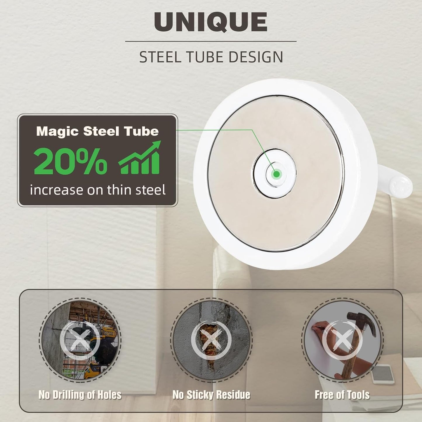 Neosmuk Magnetic Hooks, Cruise Ship Essentials, 100lb+ Heavy Duty Magnetic Hooks for Cruise Cabins, Refrigerator, Grill, Hanging, and Travel | Extra Strong Must-Haves Magnet Hook,White