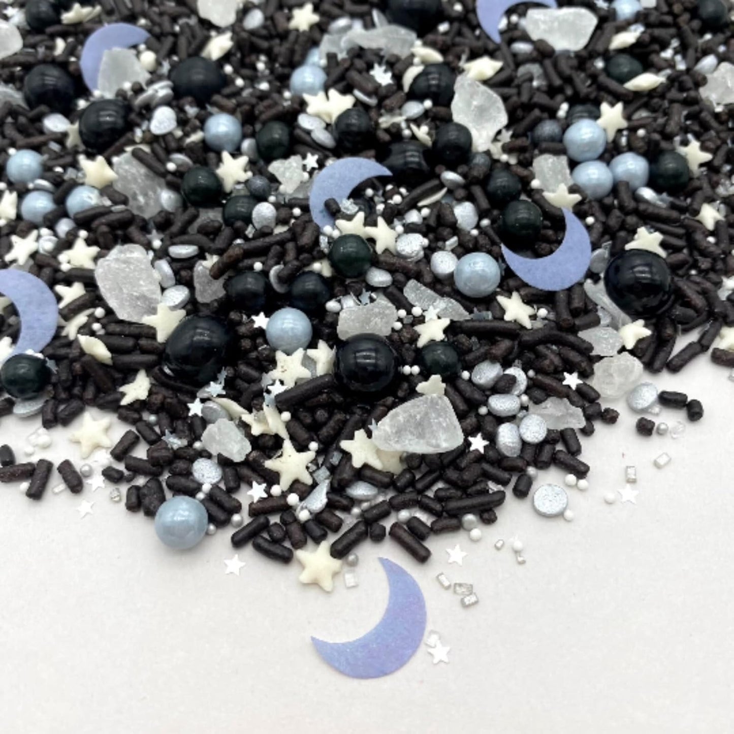 Moon Child Sprinkle Mix by Simply Sucré | Gothic | Star & Galaxy Edible Sprinkles | Bulk Sizes: 4 oz, 8 oz, 16 oz (8 oz jar)