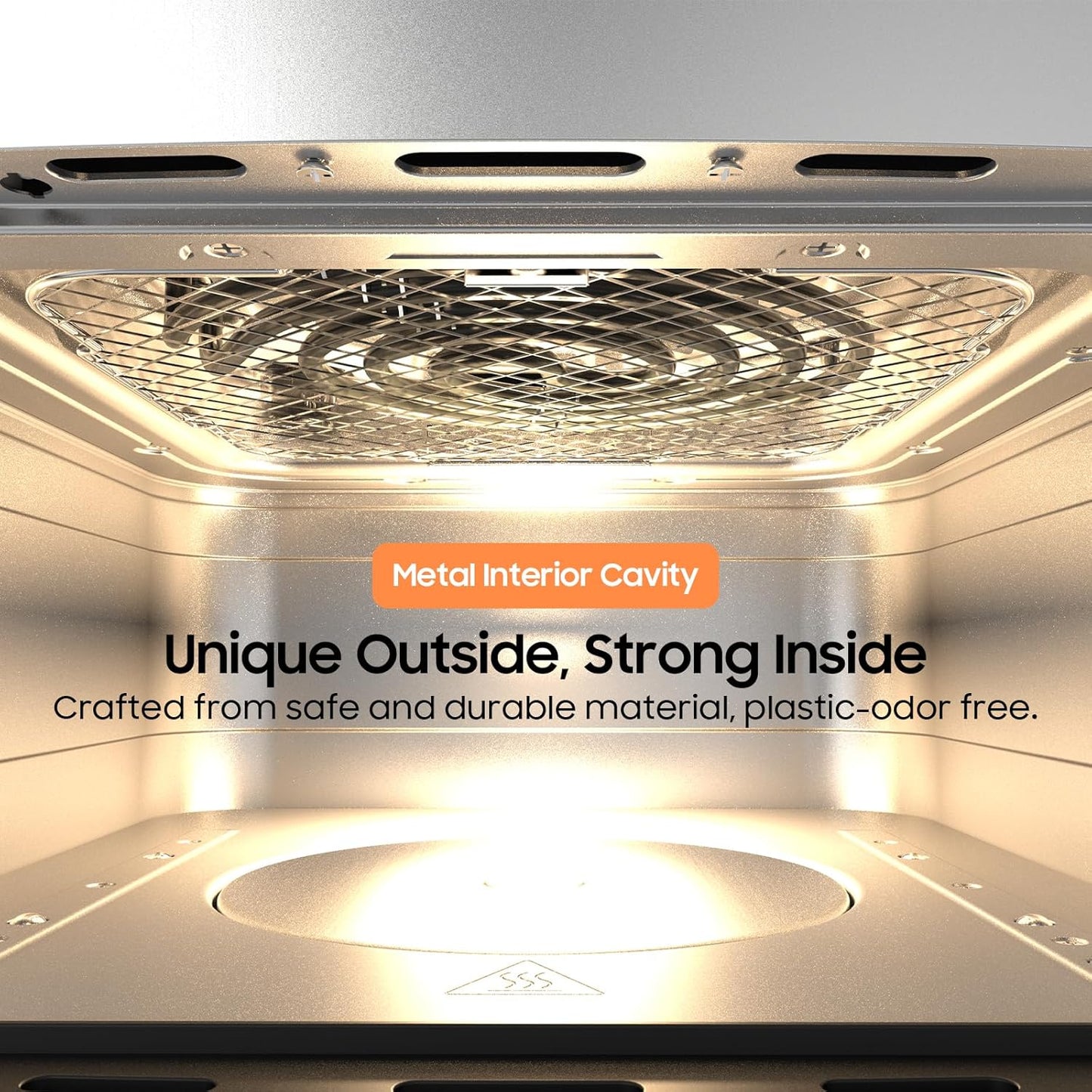 Iceagle Stainless Steel Air Fryer 9 Quart - Airfryer XXL with Large Viewing Window, Dual Heating Elements, 12-in-1 Function to Roast, Bake, Broil, Defrost, Reheat, Dishwasher-Safe Parts, 1700W, Siver