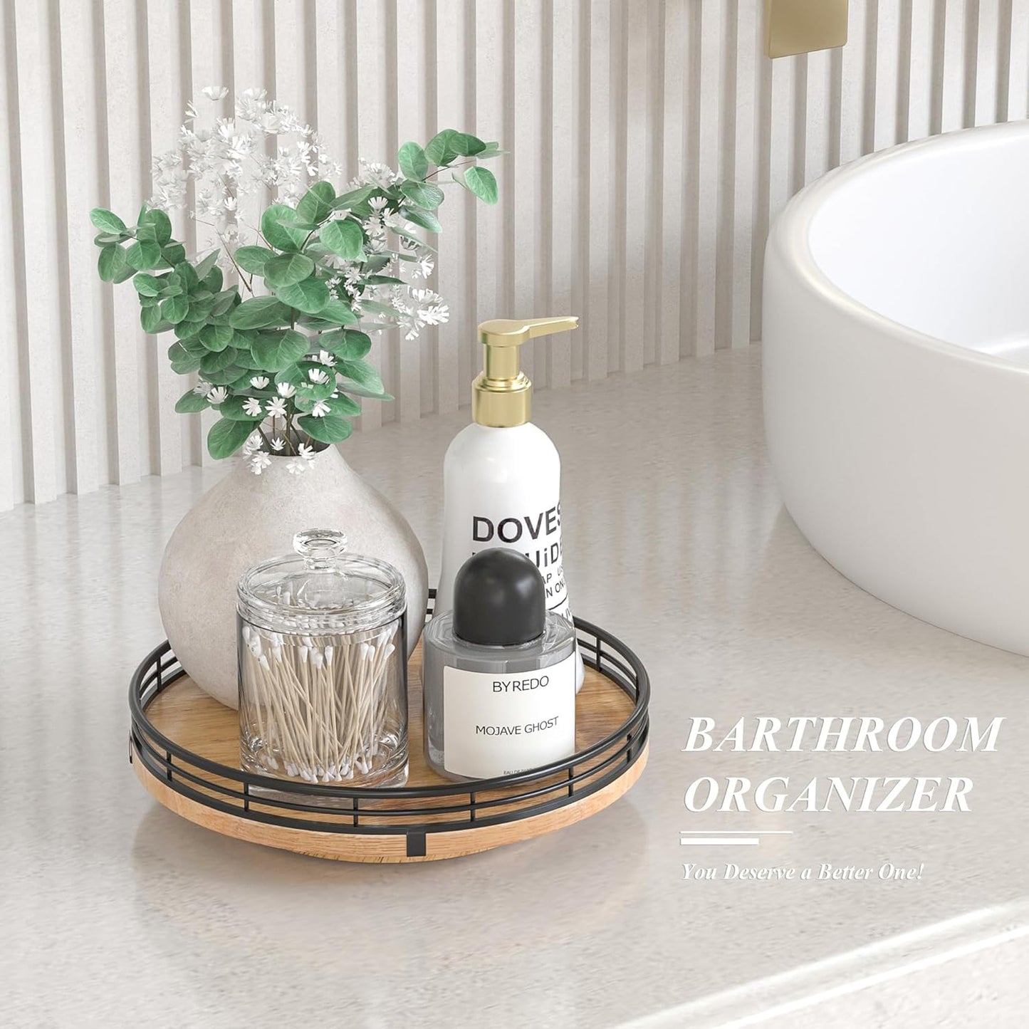 9" Oak Wood Lazy Susan Turntable Organizer for Cabinet, Round Wooden Farmhouse Lazy Susan Organization and Storage for Dining Table, Pantry, Kitchen, Countertop, Cupboard,Home Decor