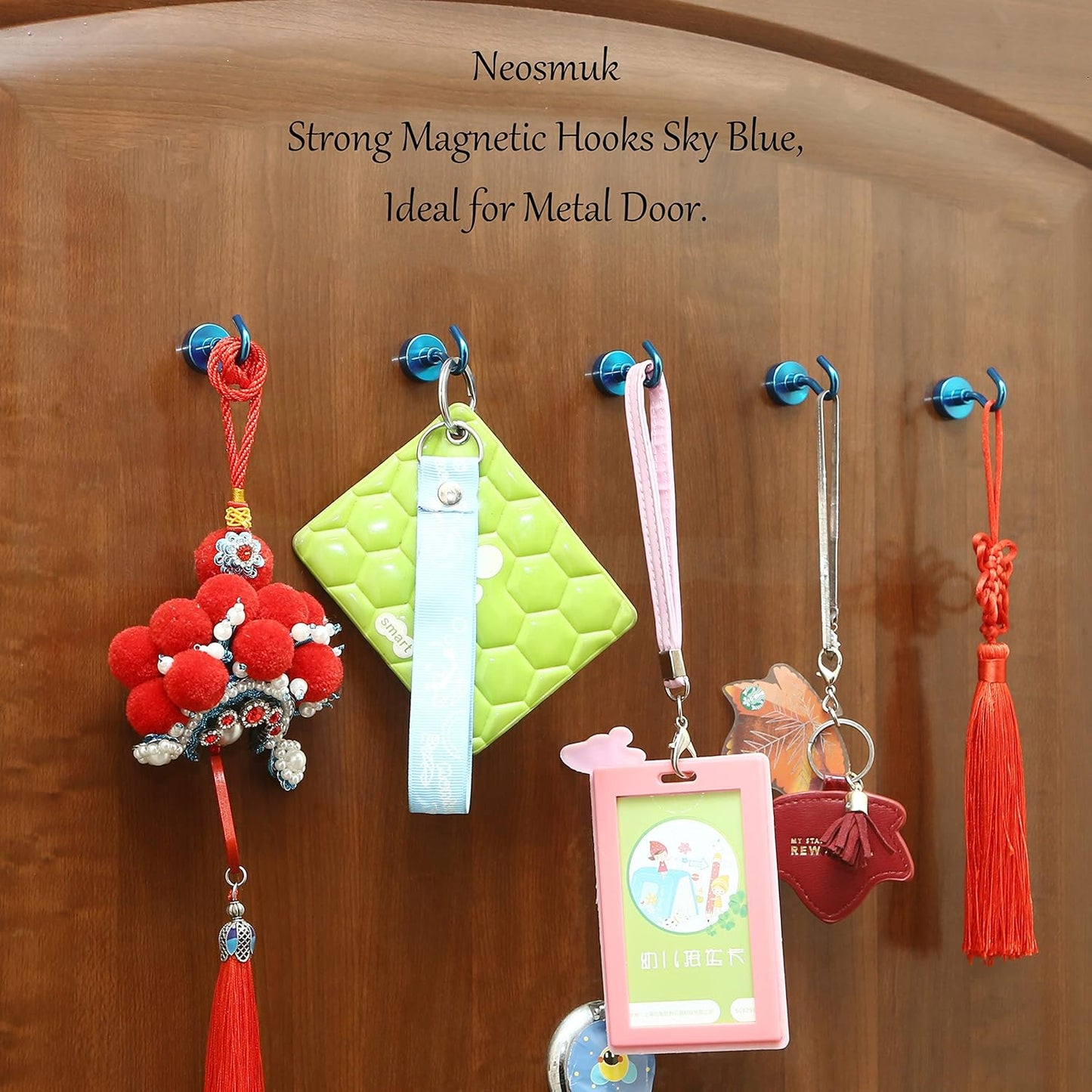 Neosmuk Magnetic Hooks, Cruise Ship Essentials, 30lb+ Heavy Duty Magnetic Hooks for Cruise Cabins, Refrigerator, Grill, Hanging, and Travel | Extra Strong Must-Haves Magnet Hook(RoyalBlue,Pack of 12)