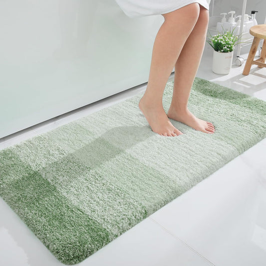OLANLY Bathroom Runner Rugs 47x24, Extra Soft Absorbent Microfiber Bath Rugs, Rubber Backing, Quick Dry, Washable Bath Mats for Bathroom Floor, Tub and Shower, Home Decor Accessories, Sage Green